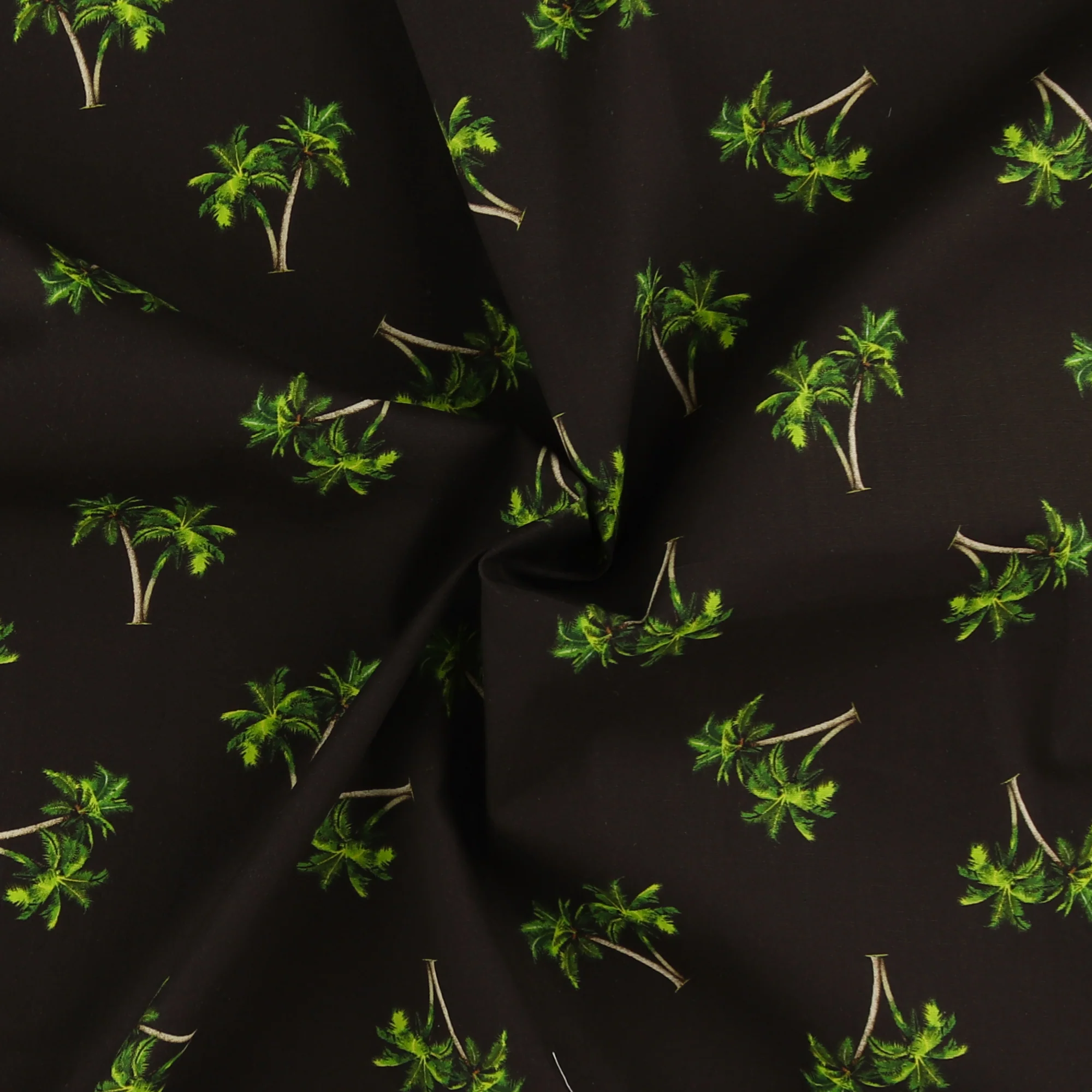 Printed Stretch Poplin - CHIT CHAT - 011 - Black - Image 2