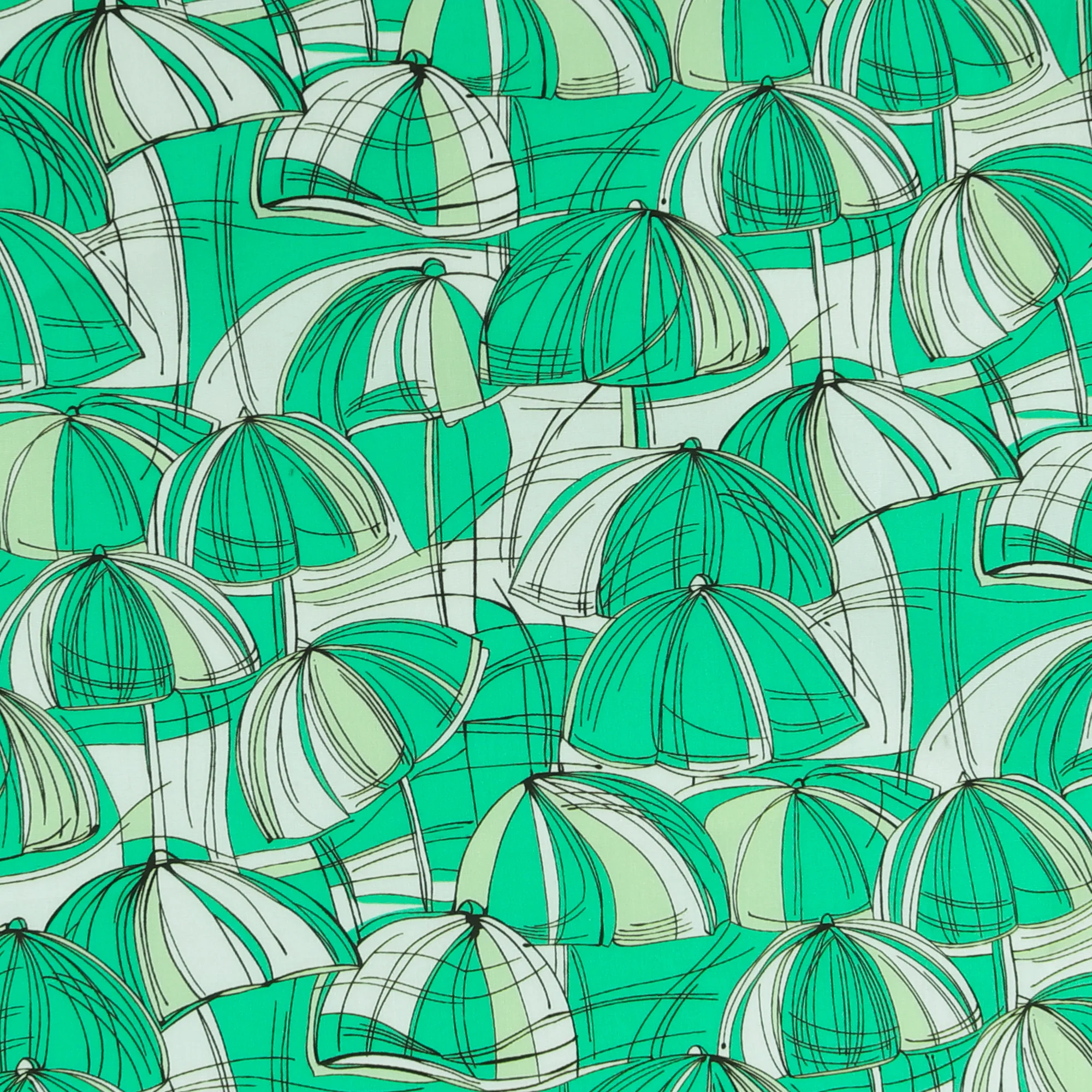 Printed Stretch Poplin - CHIT CHAT - 013 - Green