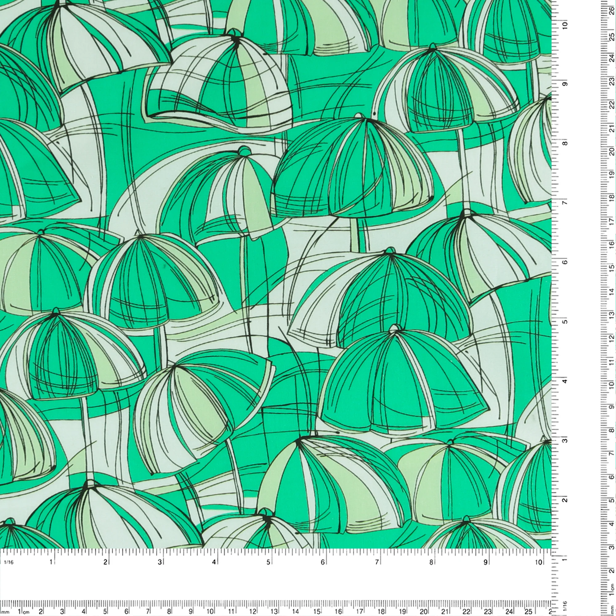 Printed Stretch Poplin - CHIT CHAT - 013 - Green - Image 3