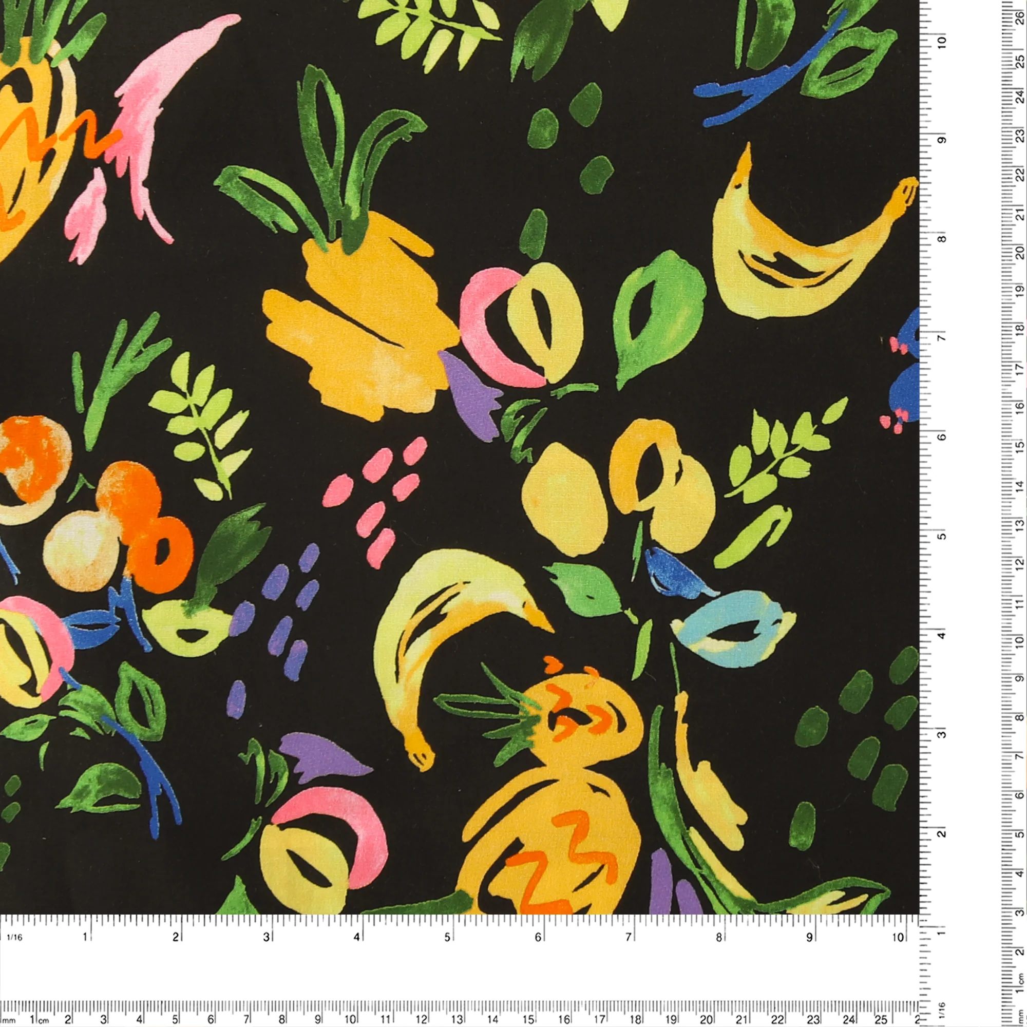 Printed Stretch Poplin - CHIT CHAT - 014 - Black - Image 3