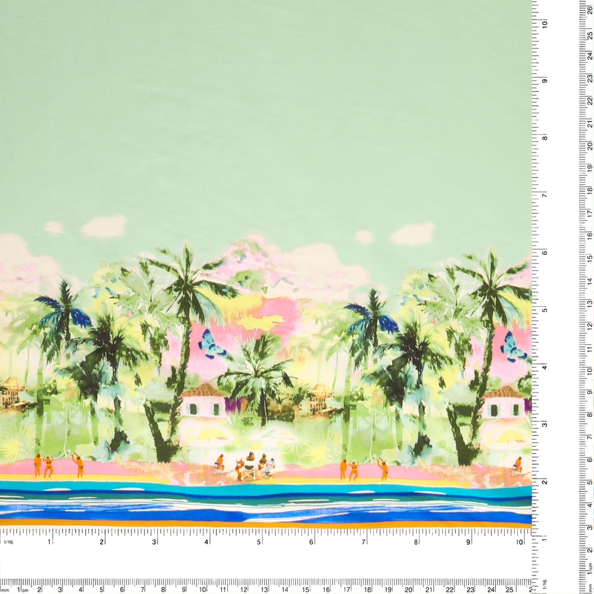 Printed Stretch Poplin - CHIT CHAT - 018 - Mint - Image 3