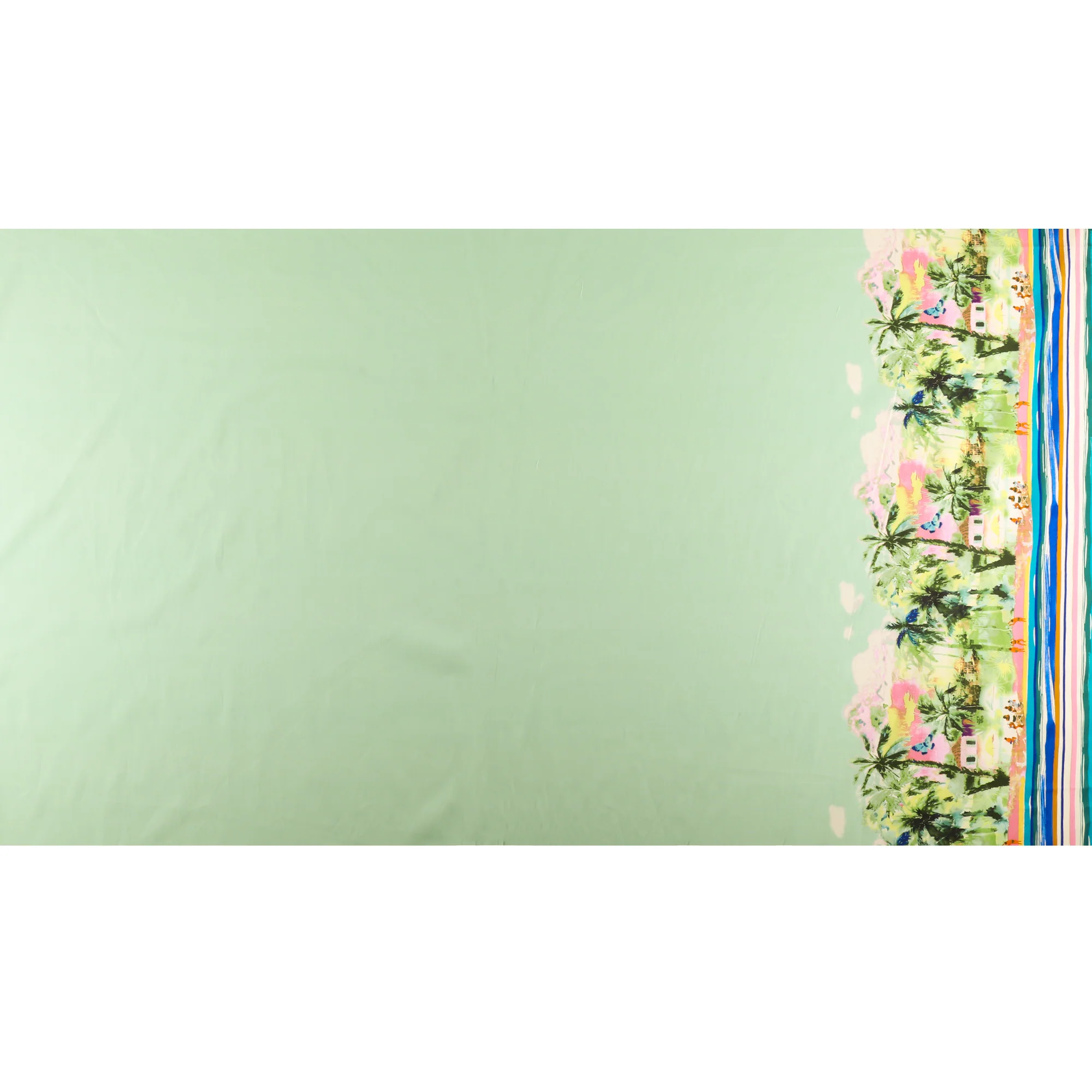 Printed Stretch Poplin - CHIT CHAT - 018 - Mint - Image 4