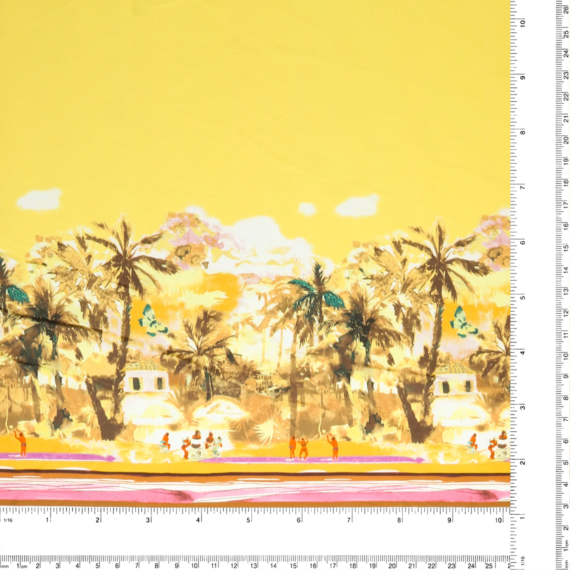 Printed Stretch Poplin - CHIT CHAT - 019 - Yellow - Image 3