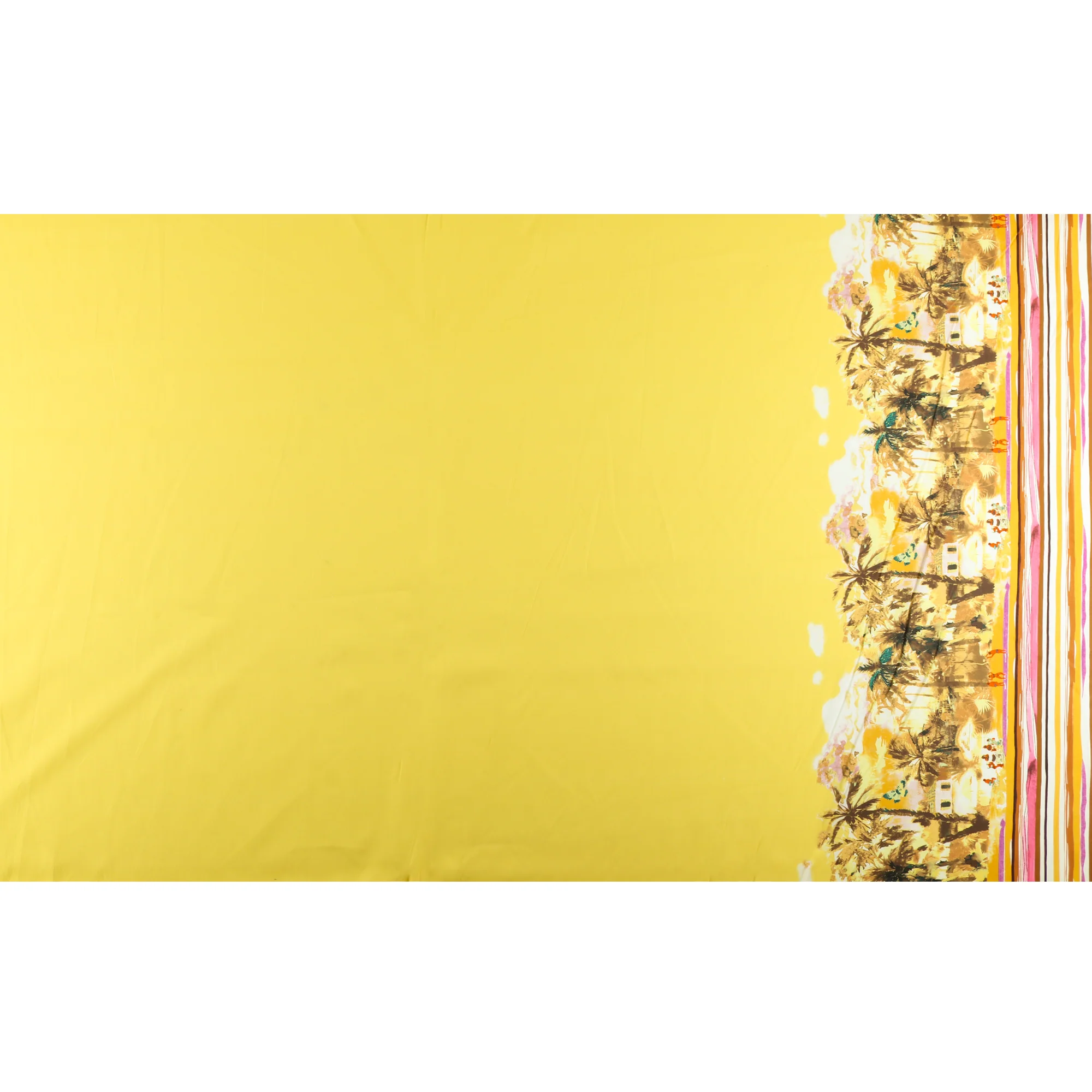 Printed Stretch Poplin - CHIT CHAT - 019 - Yellow - Image 4