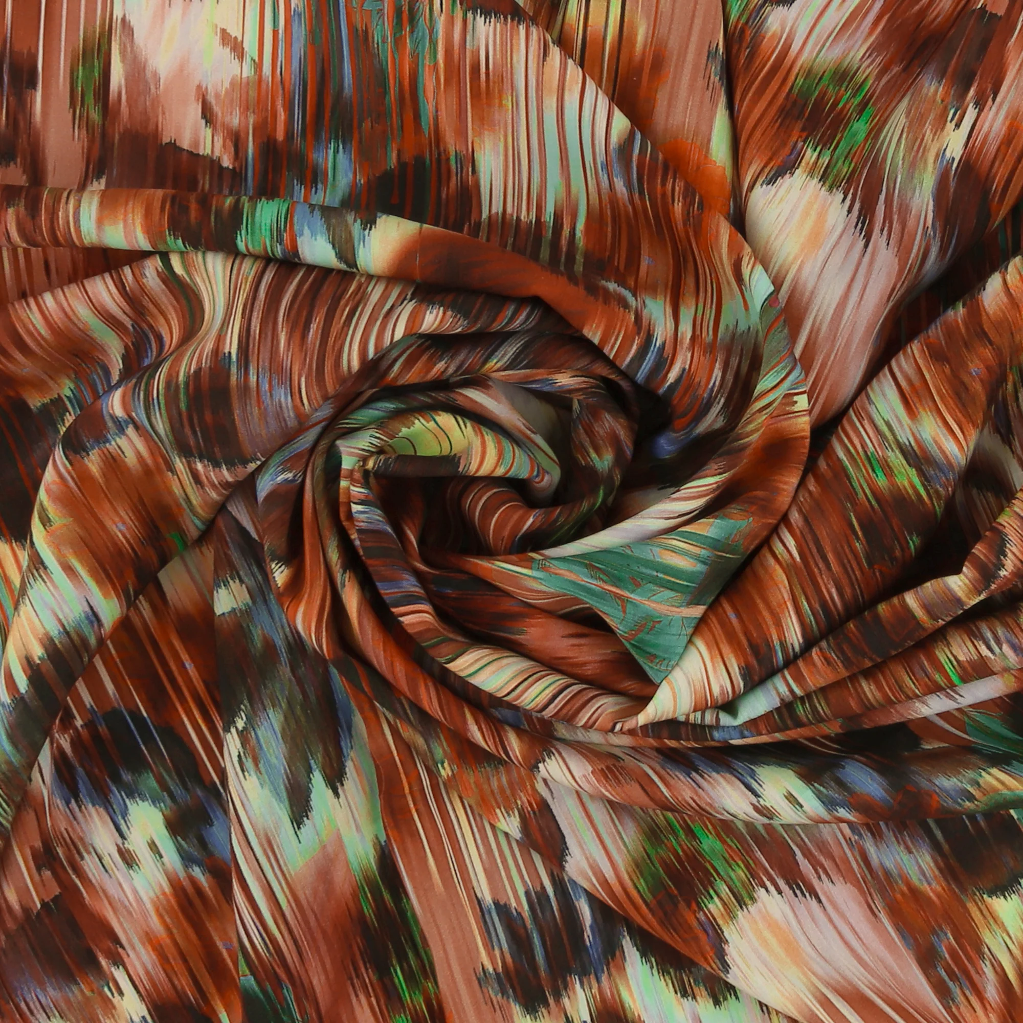 Printed Stretch Rayon Poplin - MILA - 001 - Brown - Image 2