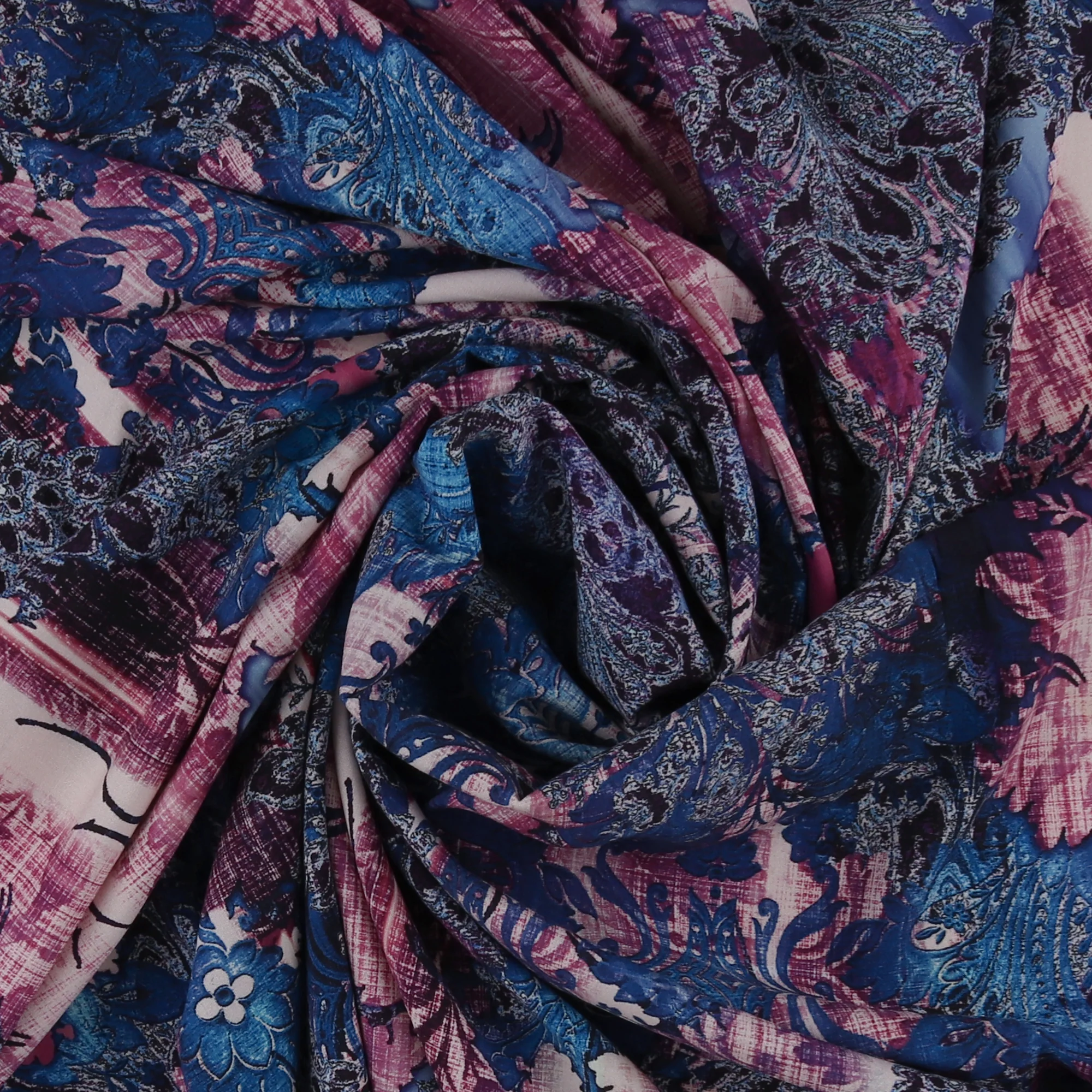 Printed Stretch Rayon Poplin - MILA - 002 - Denim - Image 2