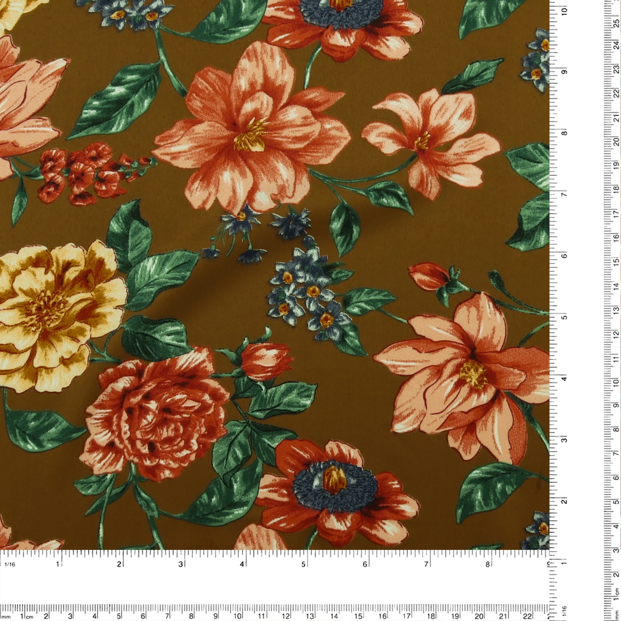 Printed Stretch Satin - LUNA - 010 - Bronze - Image 3