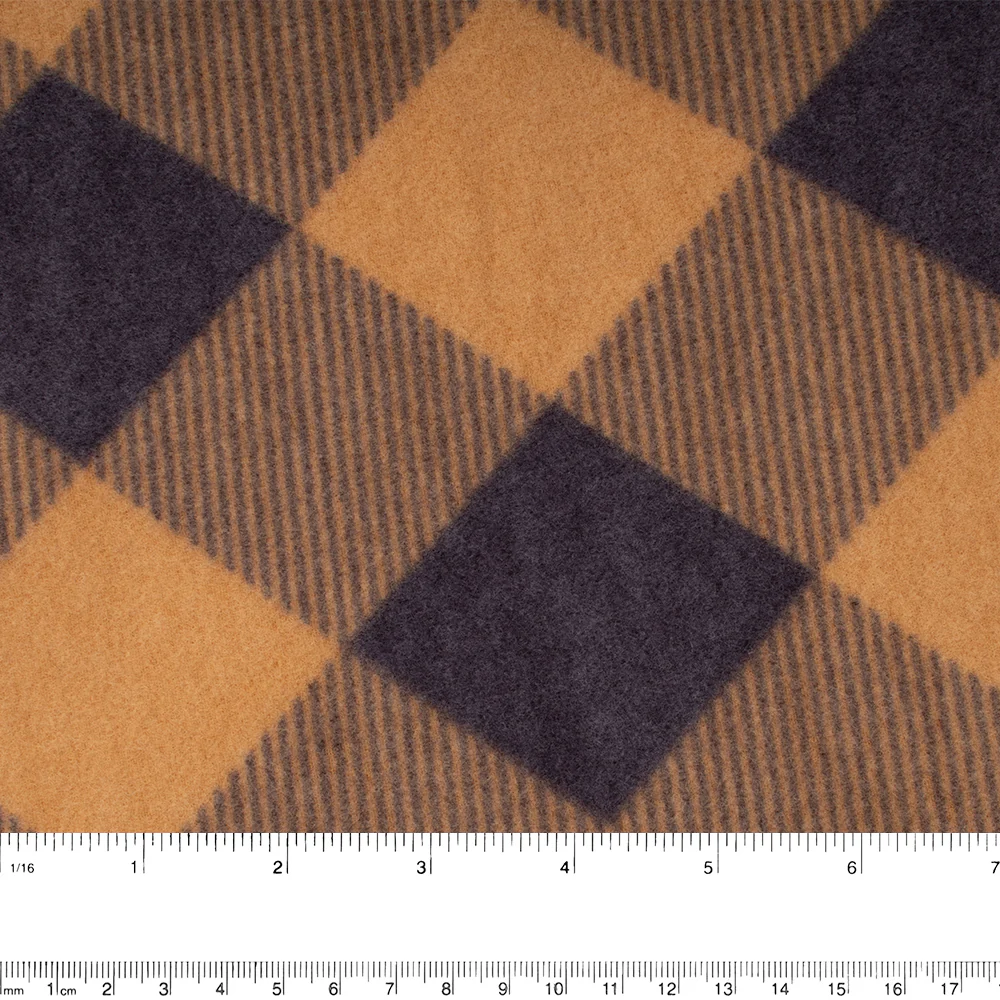 Printed Sweater Knit - GOLDIE - Plaids - Brown - Image 3