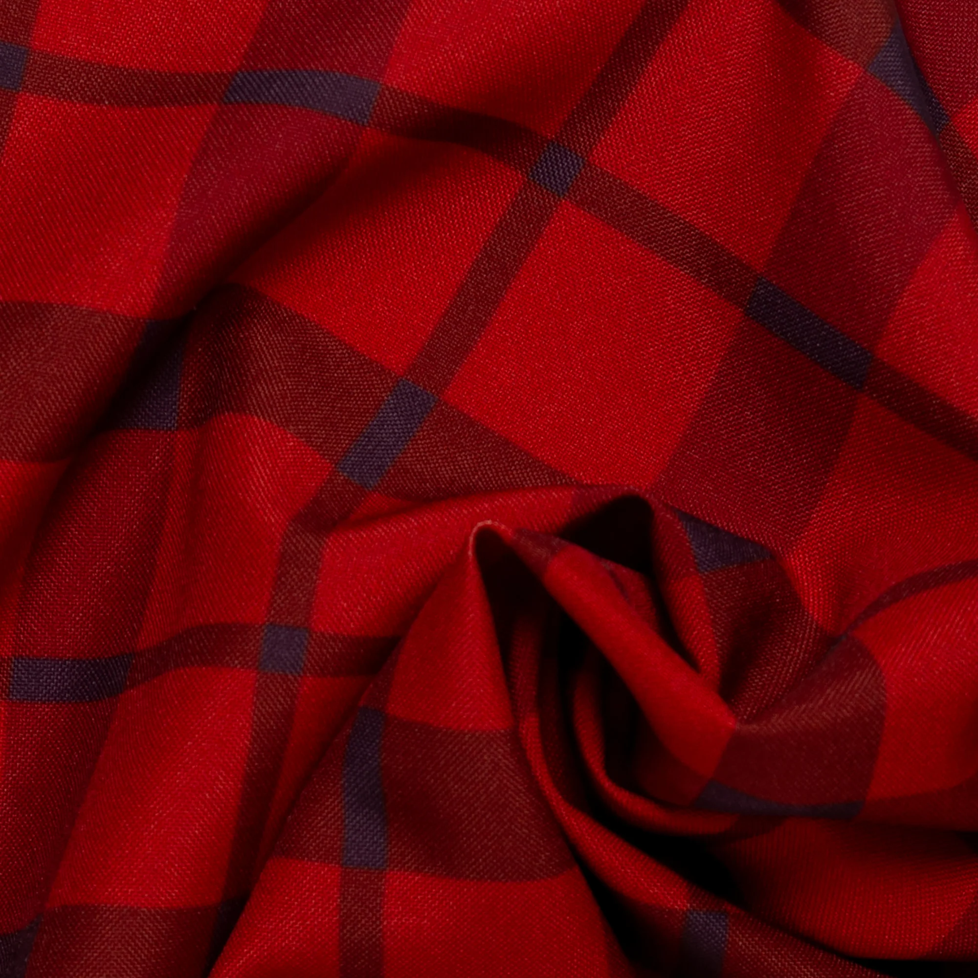 Printed Tabling - HARVEST FESTIVAL - Plaids / Leafs - Red - Image 2