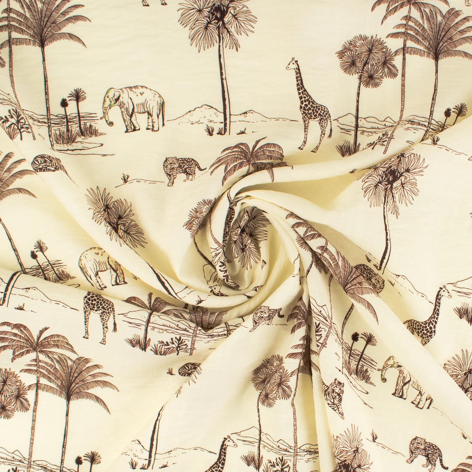 Printed Tencel Look - DESERT NILE - 002 - Offwhite - Image 2