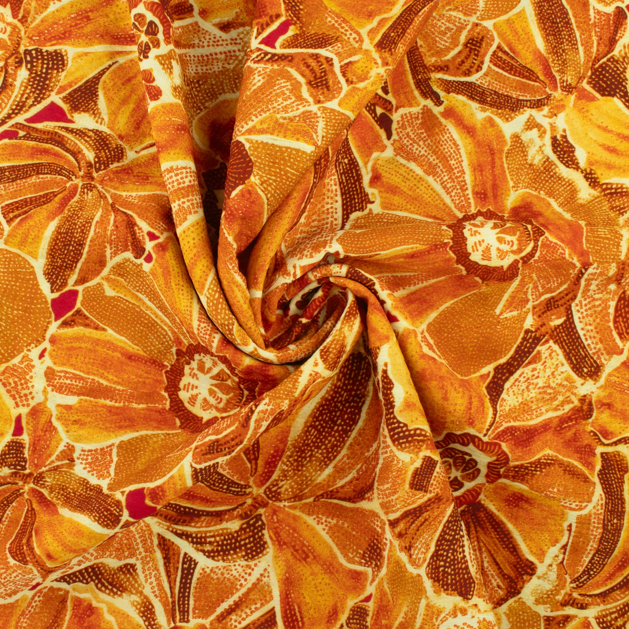 Printed Tencel Look - DESERT NILE - 005 - Tangerine - Image 2