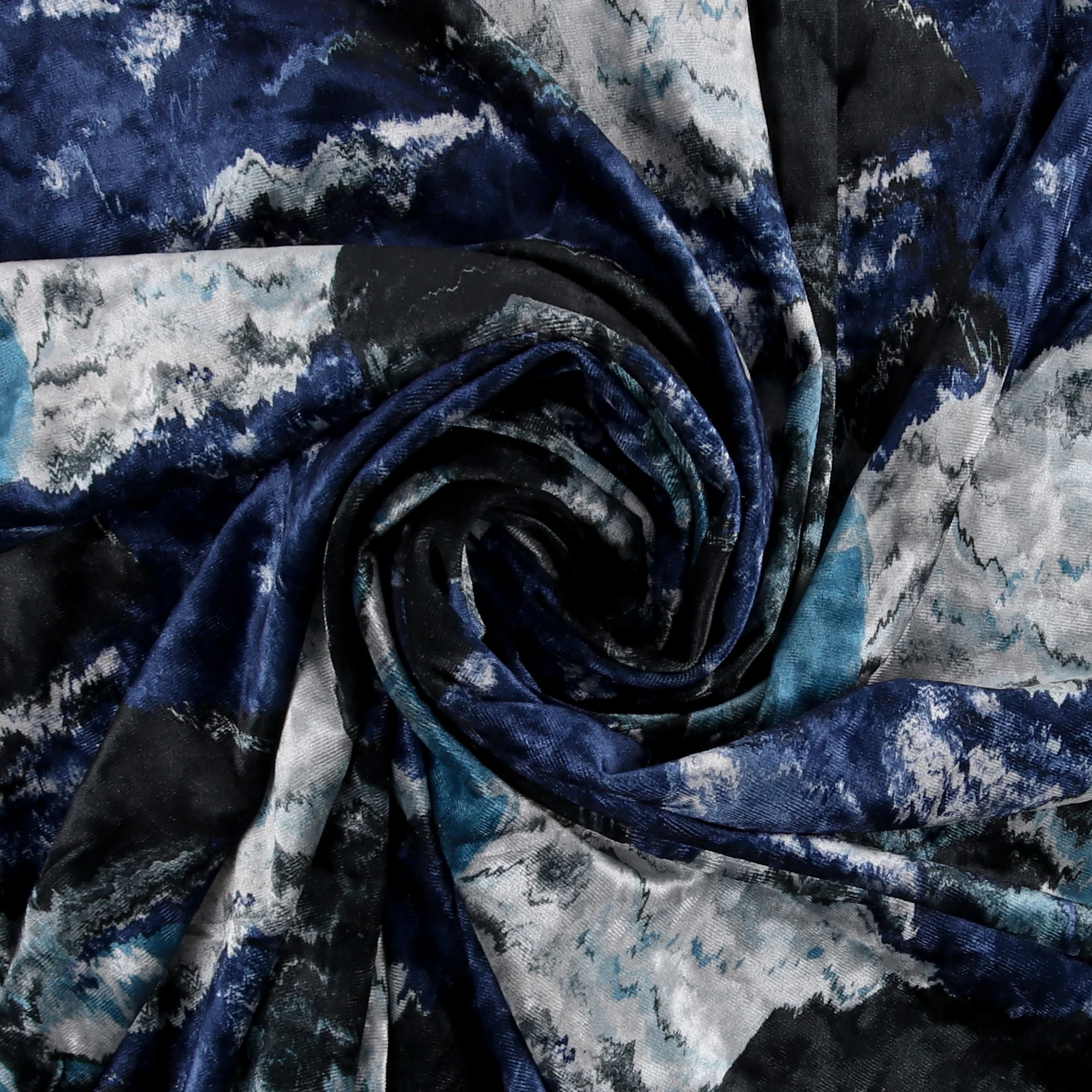 Printed Velvet - LOUELLA - 011 - Blue - Image 2
