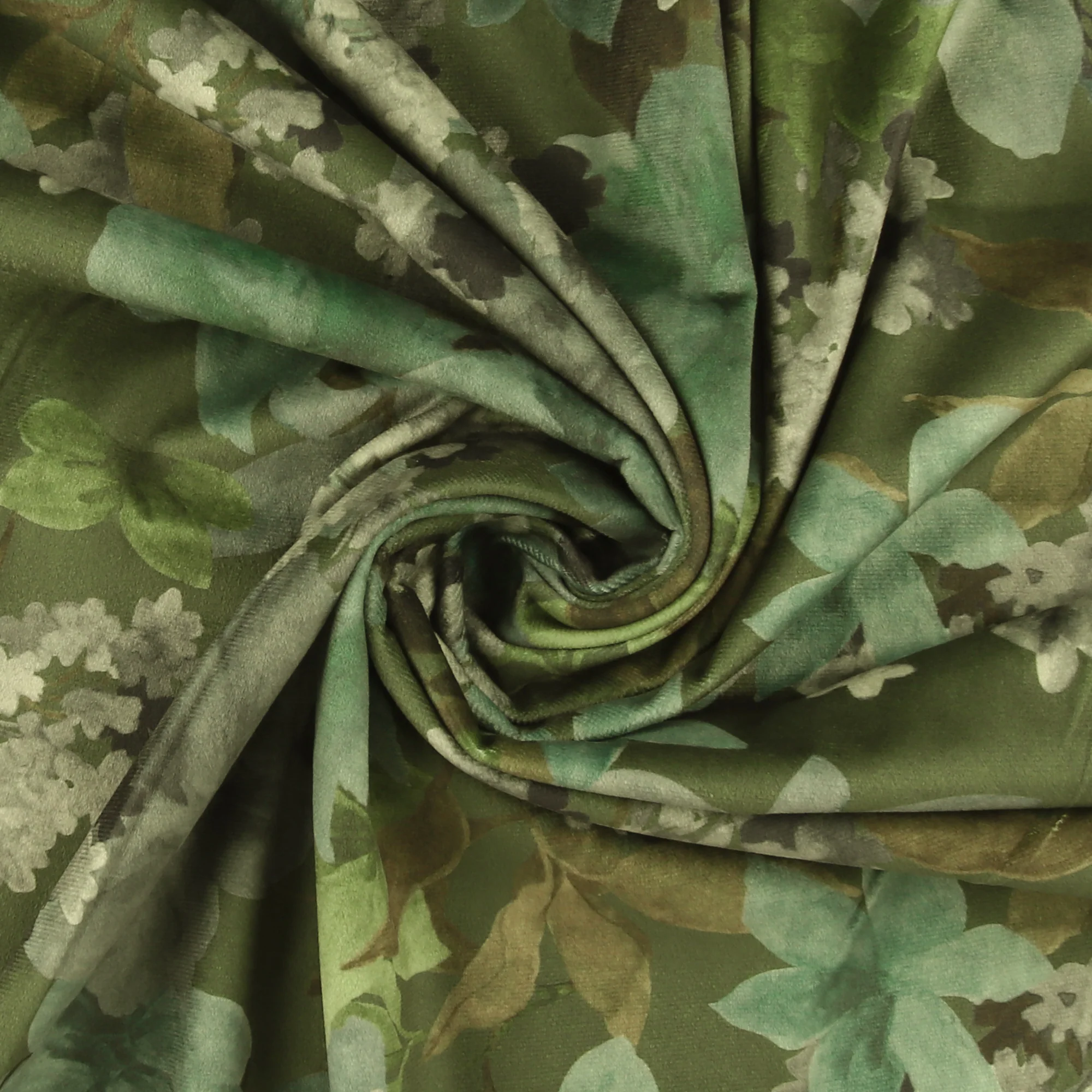 Printed Velvet - LOUELLA - 021 - Olive - Image 2