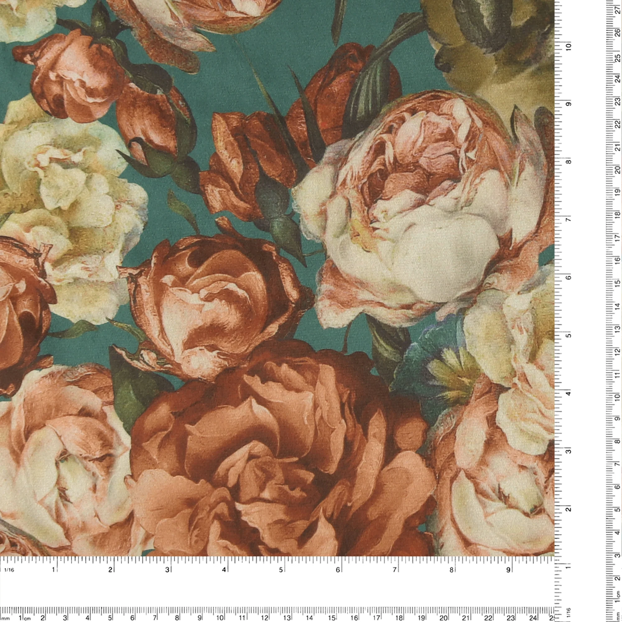 Printed Velvet - LOUELLA - 023 - Teal - Image 3