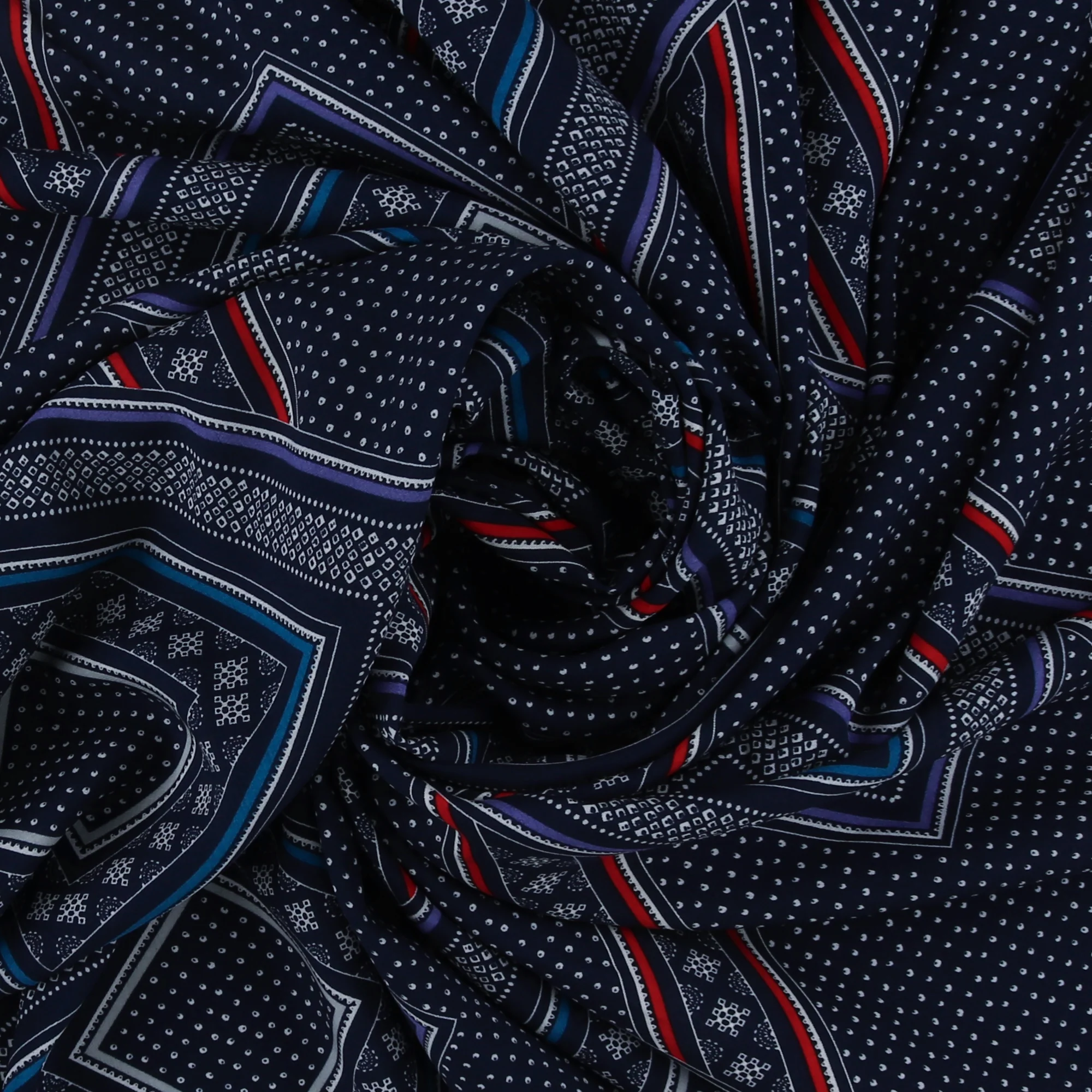Printed Viscose - FANTASY - 007 - Navy - Image 2