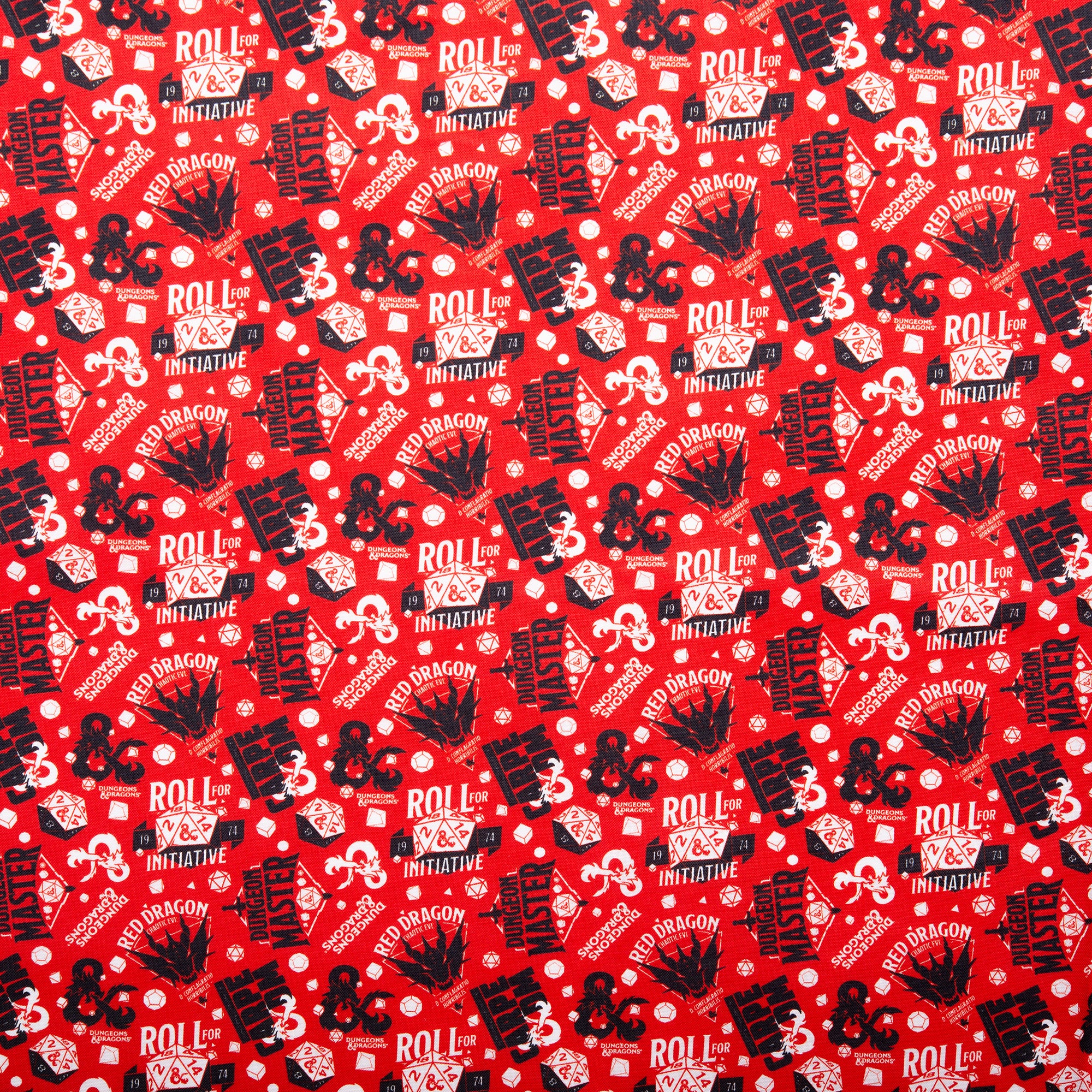 PRIVILÈGE by CAMELOT - Licensed Cotton Print - Dungeon and dragons - Red