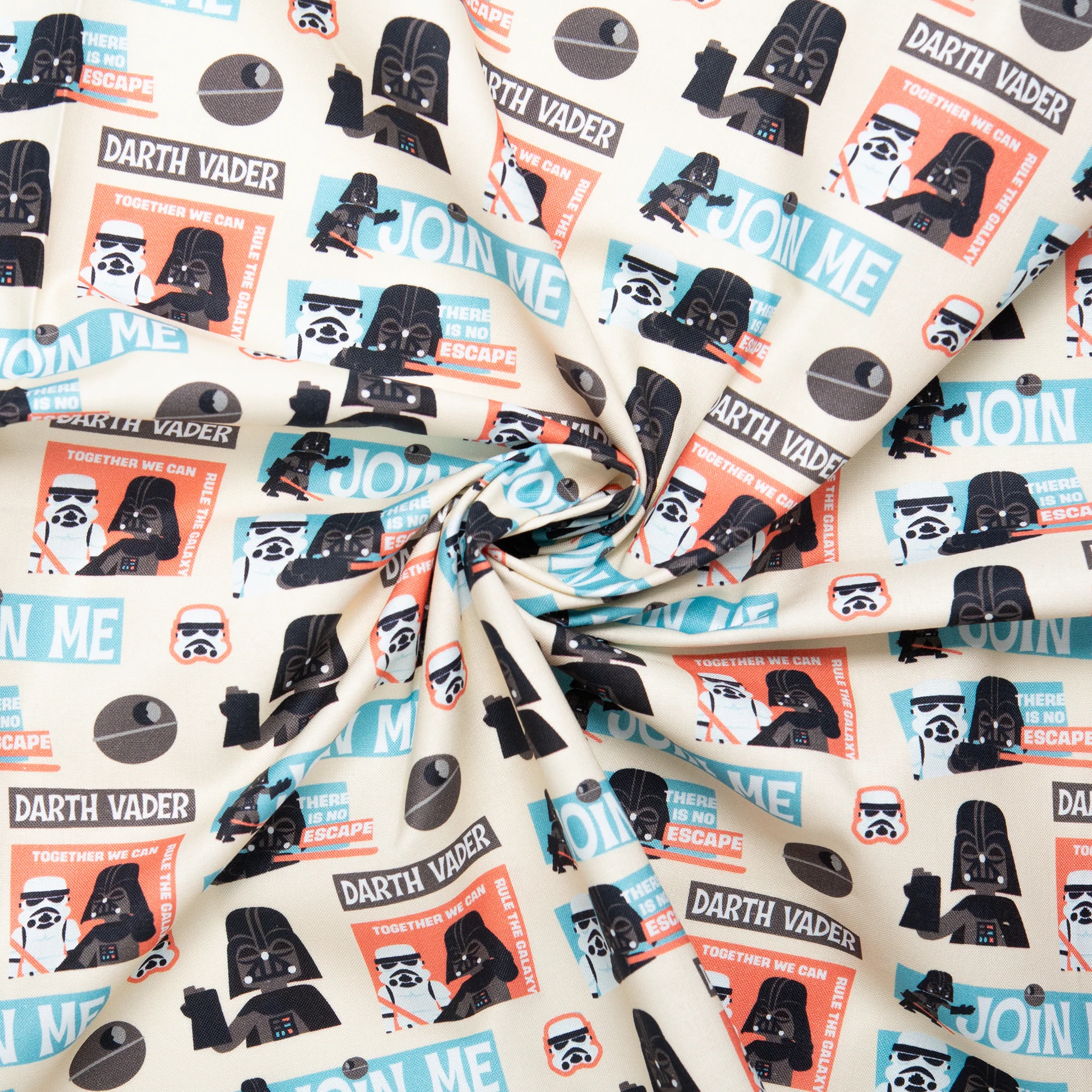 PRIVILÈGE by CAMELOT - Licensed Cotton Print - Star Wars -Darth Vader / Stormtrooper - Ivory - Image 2