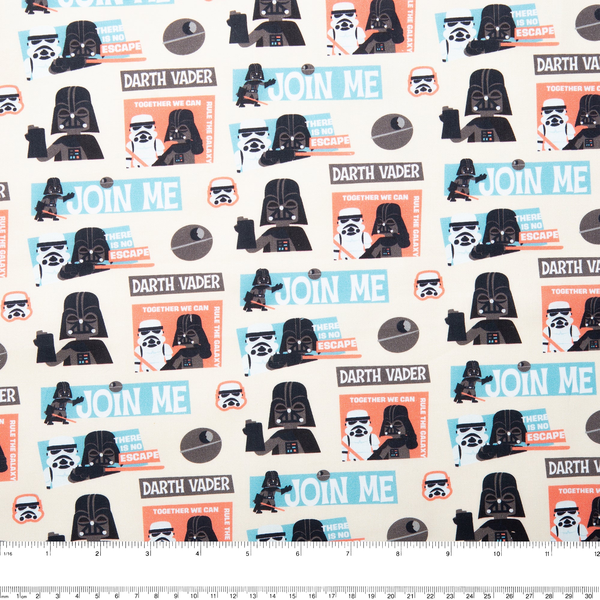 PRIVILÈGE by CAMELOT - Licensed Cotton Print - Star Wars -Darth Vader / Stormtrooper - Ivory - Image 3