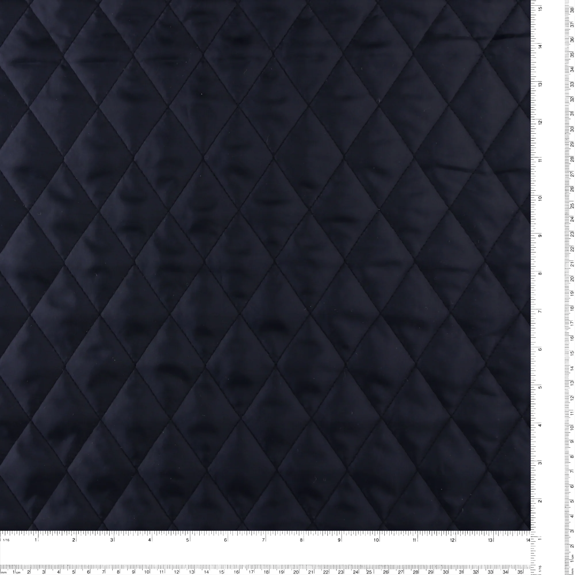 Quilted Polyester Lining - Diamond - Navy - Image 3