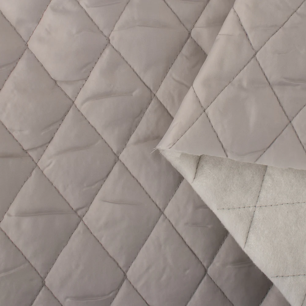 Quilted Polyester Lining - Silver - Image 3
