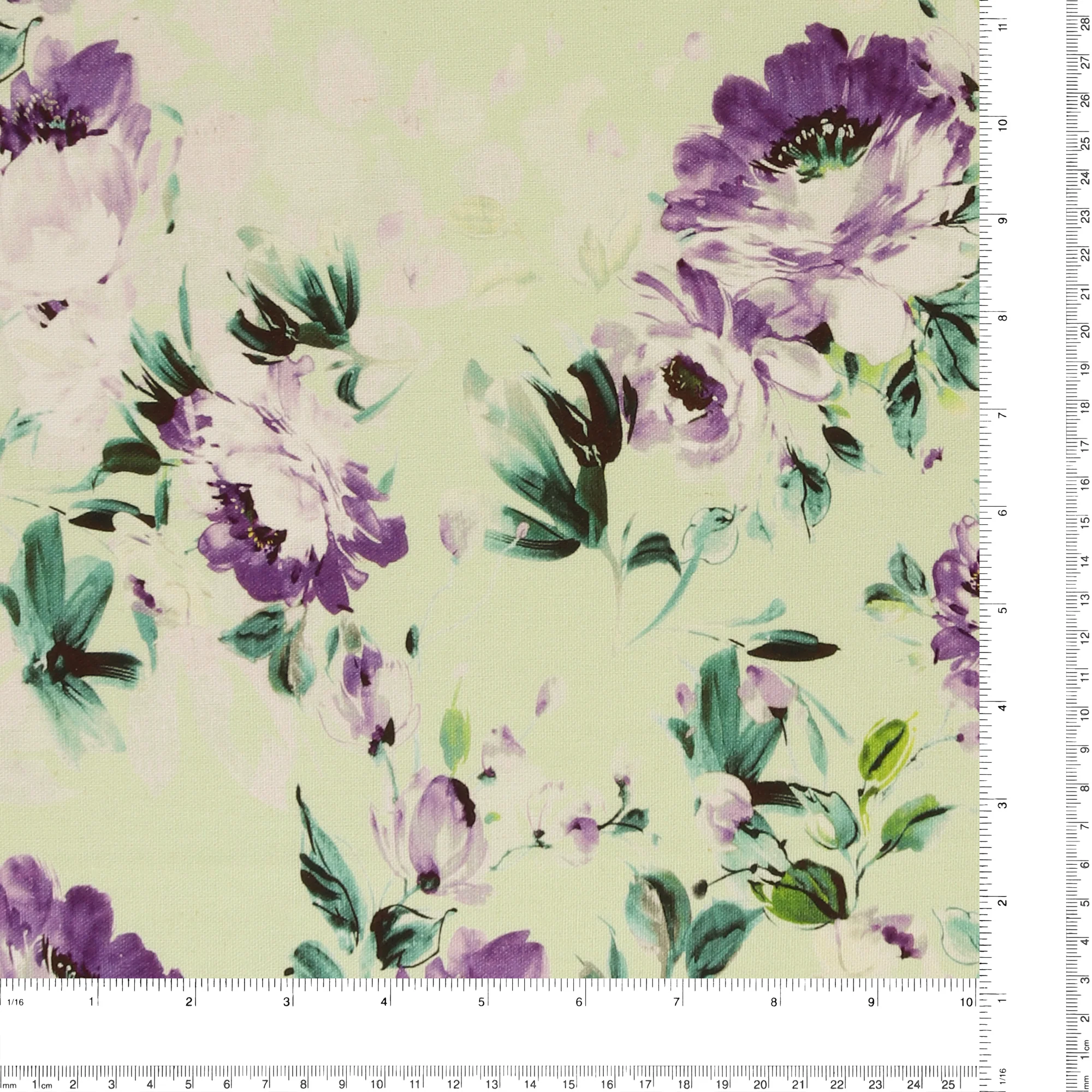 Rayon Linen Print - COVENT GARDEN - 001 - Pistachio - Image 3
