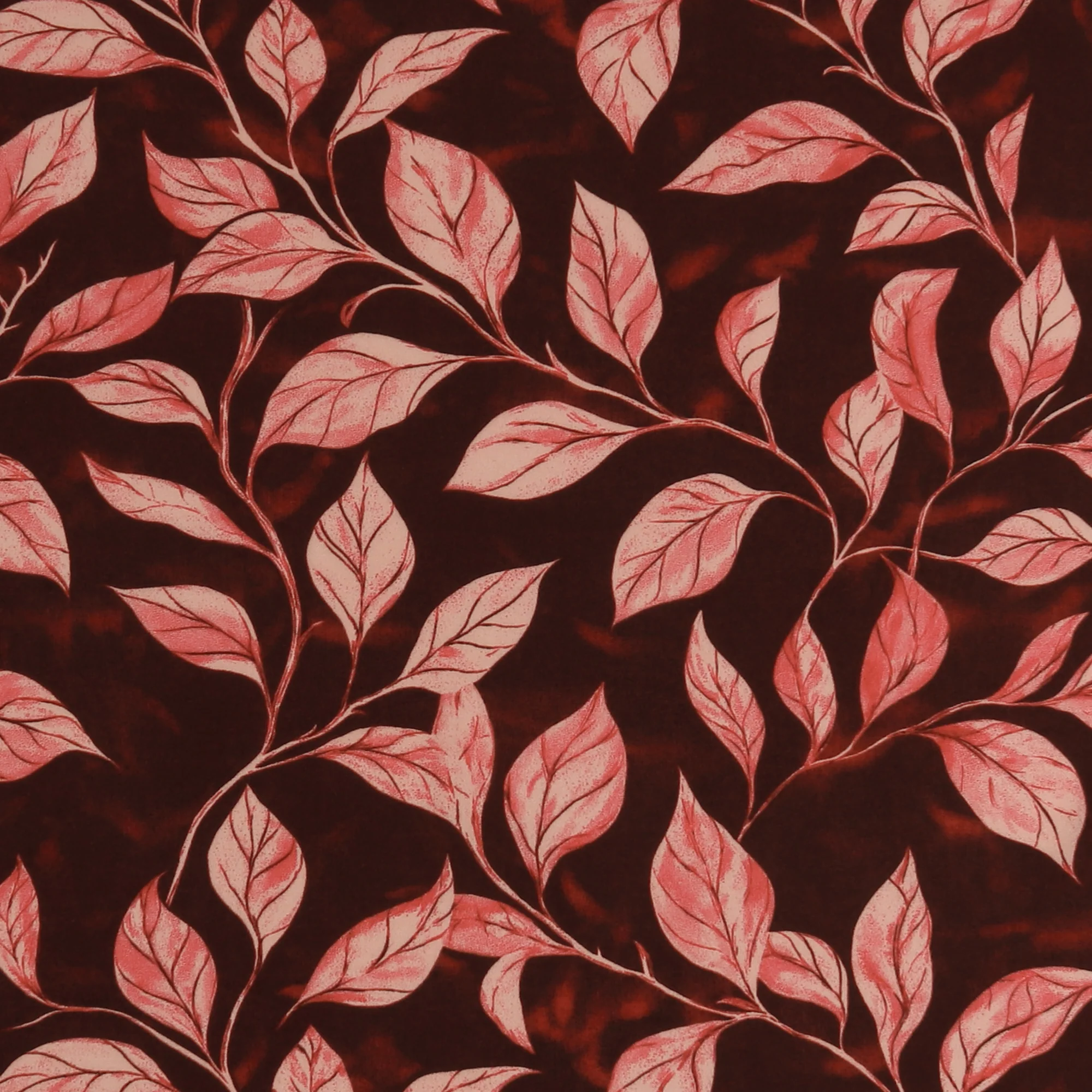 Rayon Poplin Print - MORGAN - 003 - Bordeaux