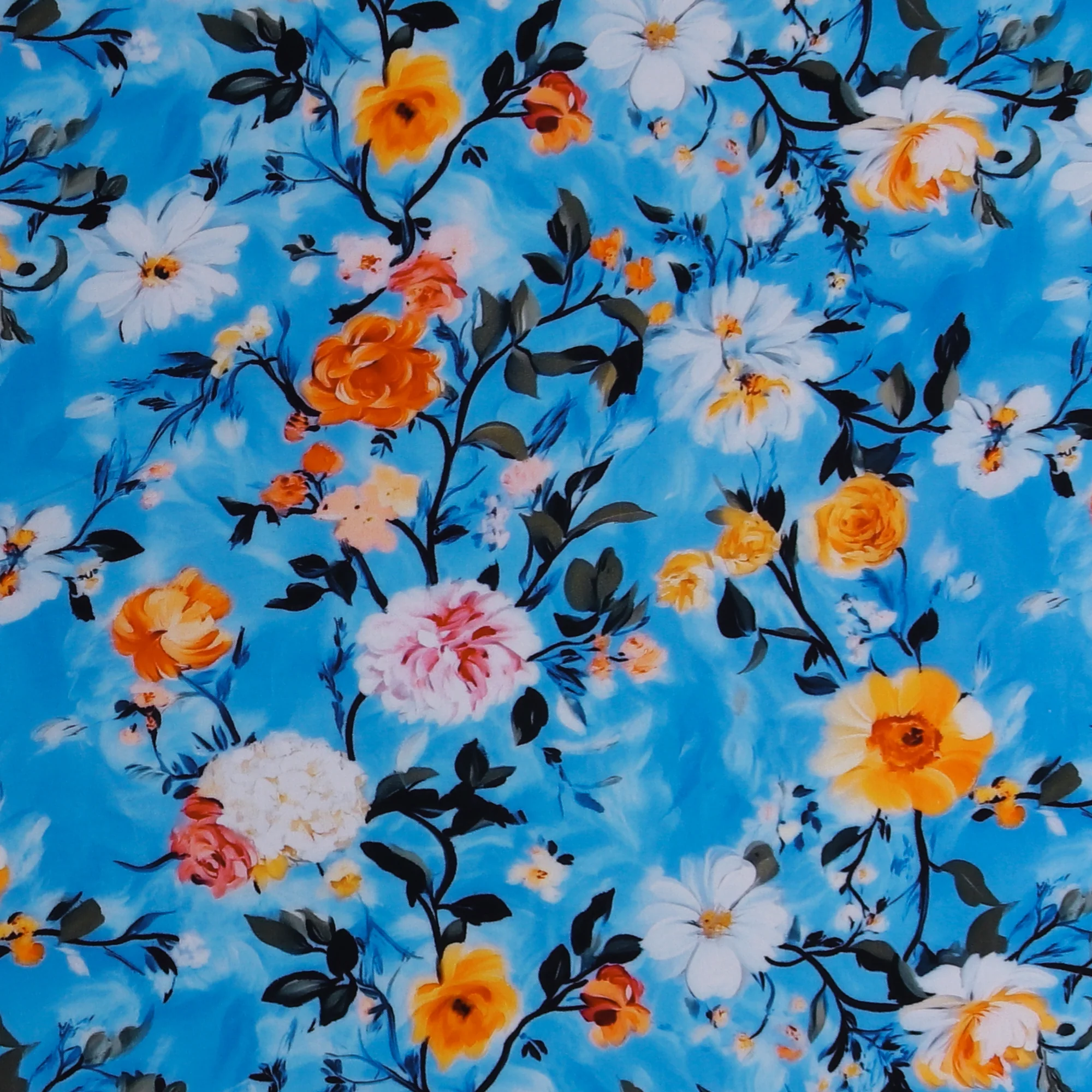 Rayon Poplin Print - MORGAN - 005 - Blue