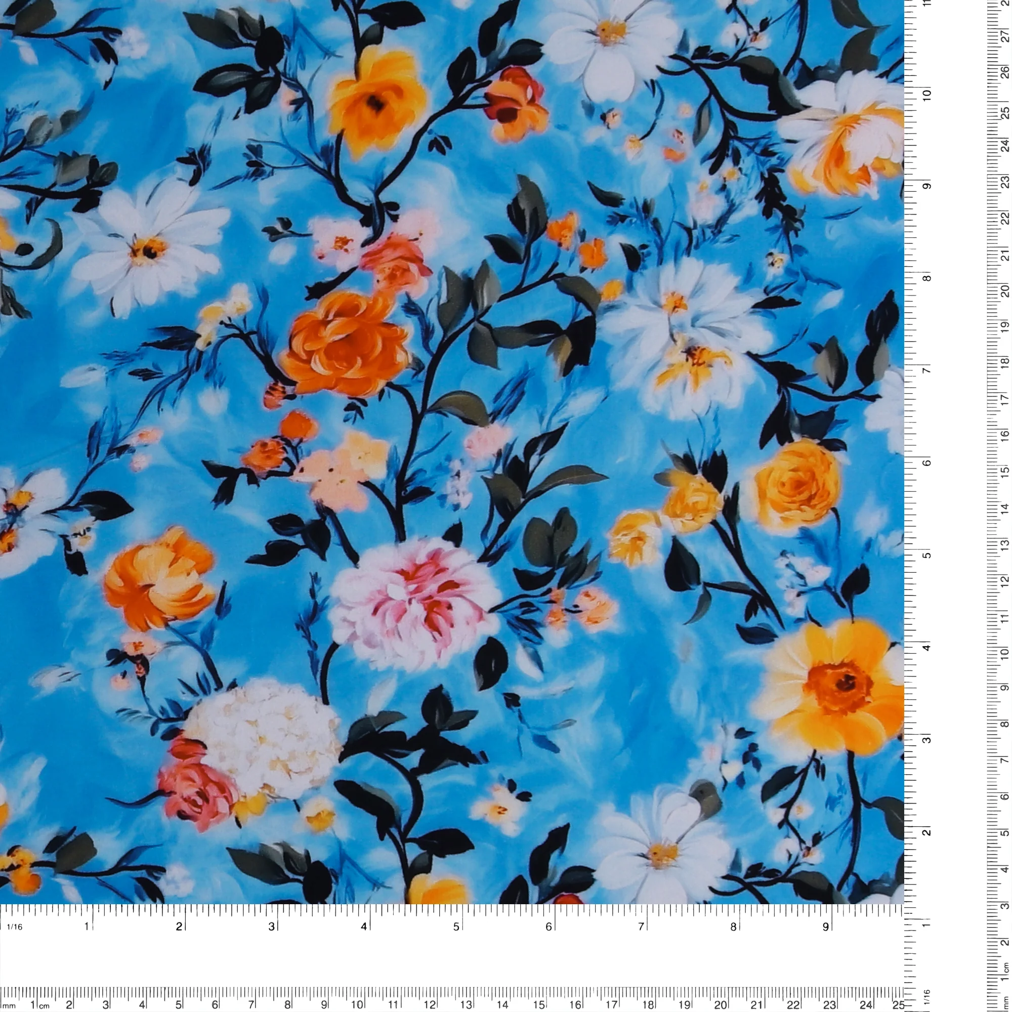 Rayon Poplin Print - MORGAN - 005 - Blue - Image 3