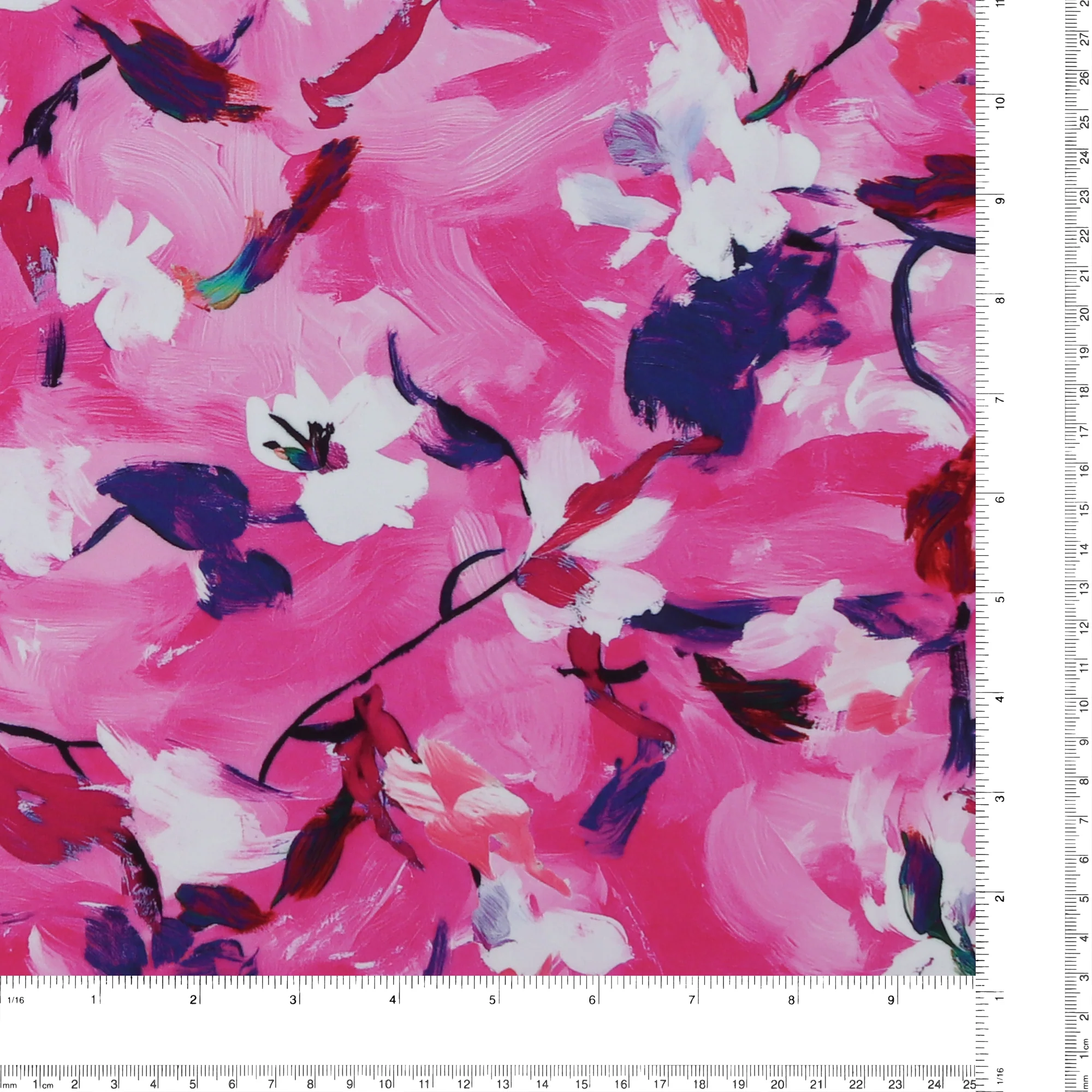 Rayon Poplin Print - MORGAN - 011 - Magenta - Image 3