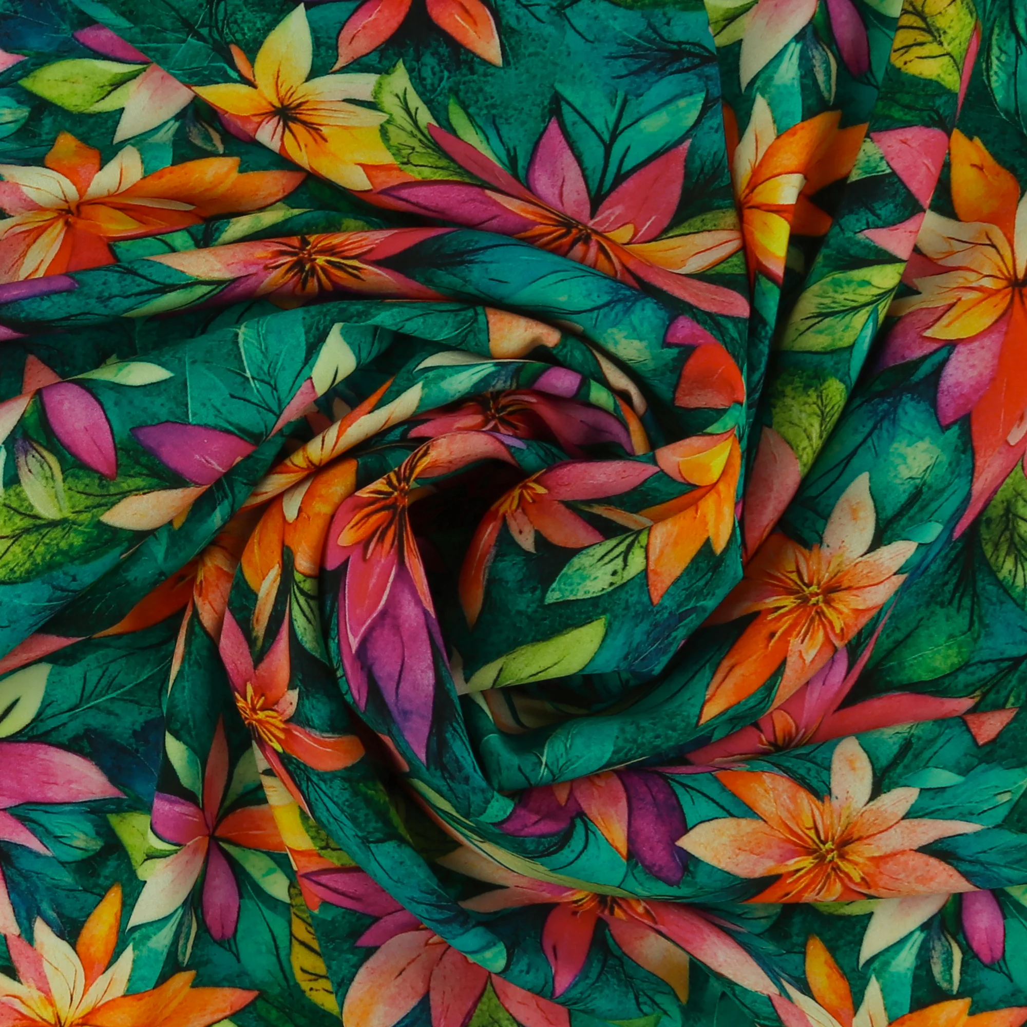 Rayon Poplin Print - MORGAN - 017 - Emerald - Image 2