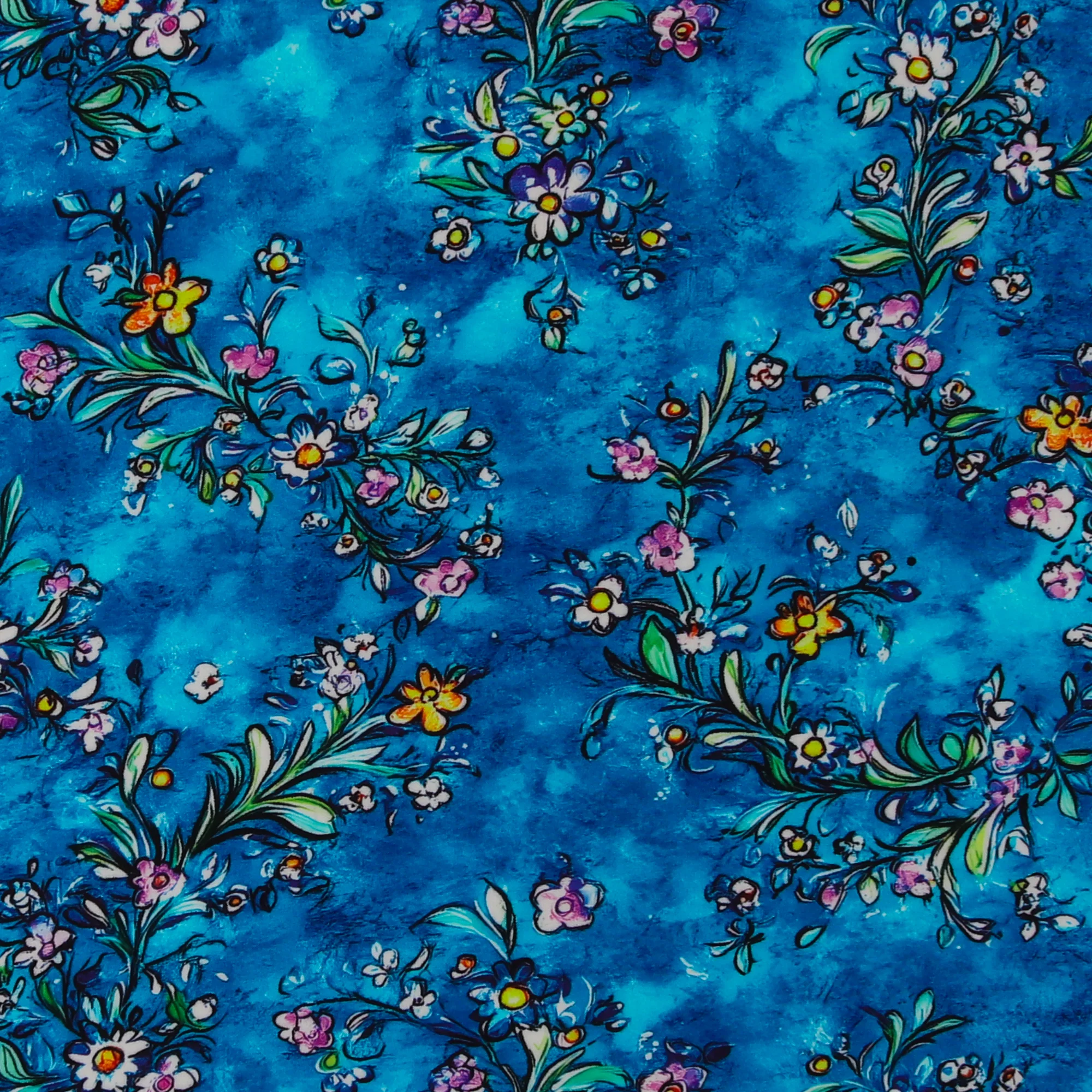 Rayon Poplin Print - MORGAN - 019 - Blue