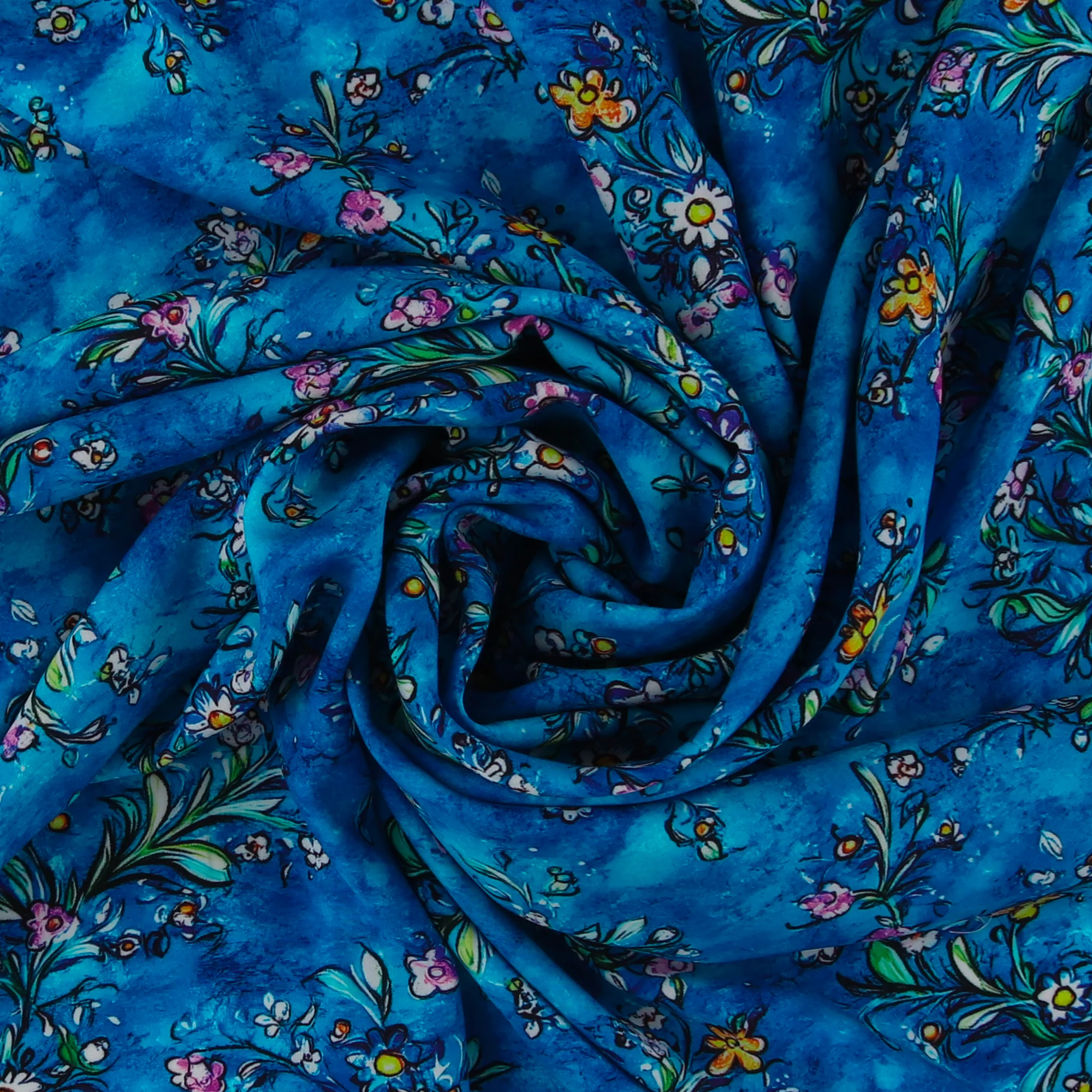 Rayon Poplin Print - MORGAN - 019 - Blue - Image 2