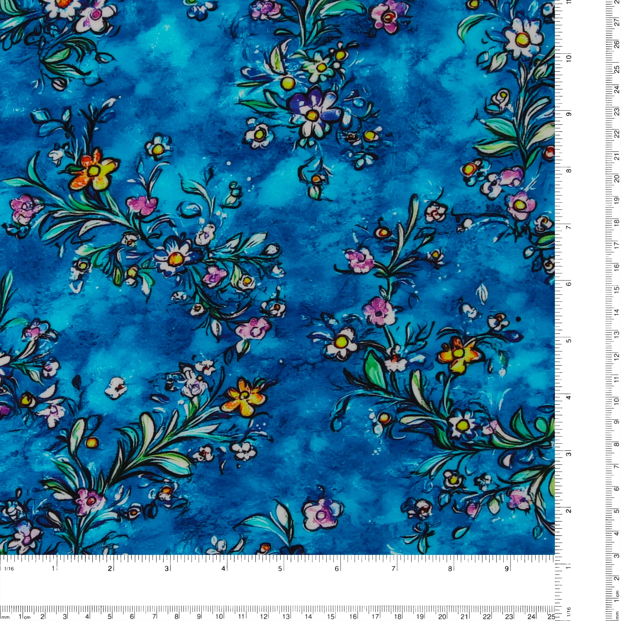 Rayon Poplin Print - MORGAN - 019 - Blue - Image 3