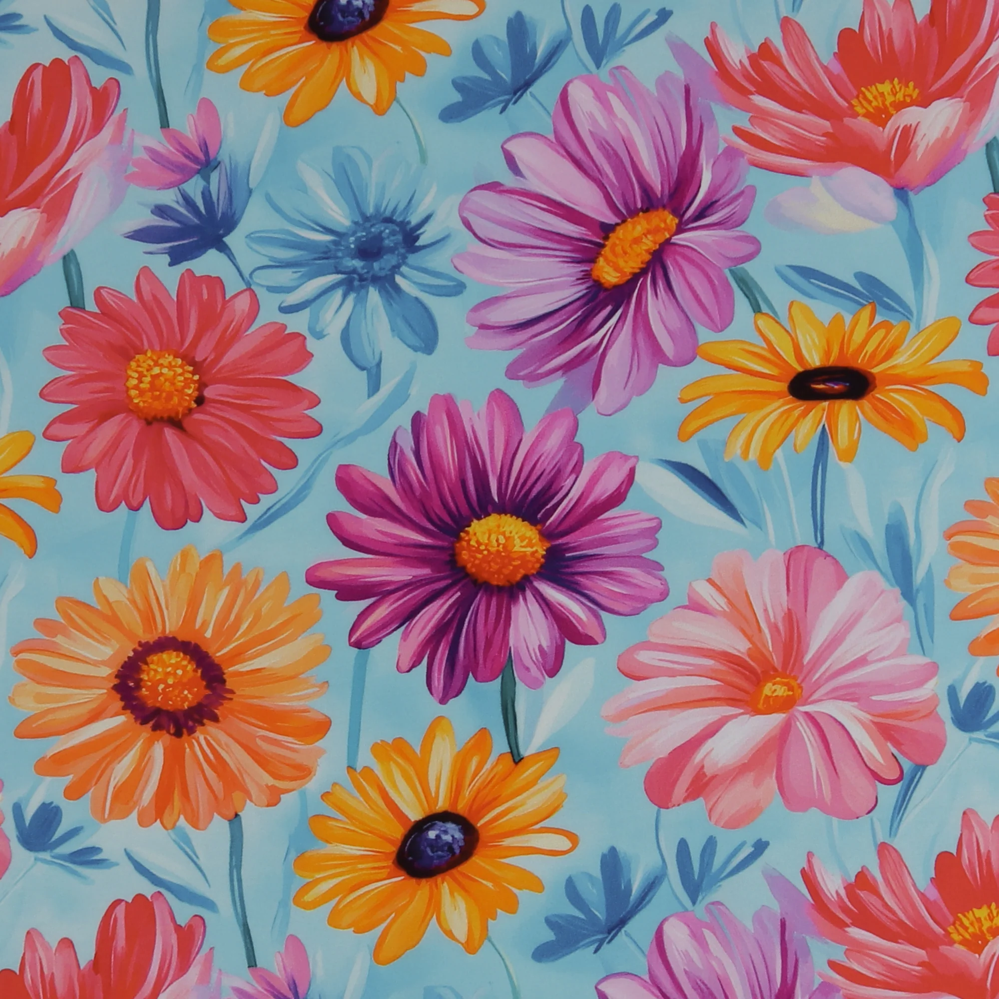 Rayon Poplin Print - MORGAN - 020 - Light Blue