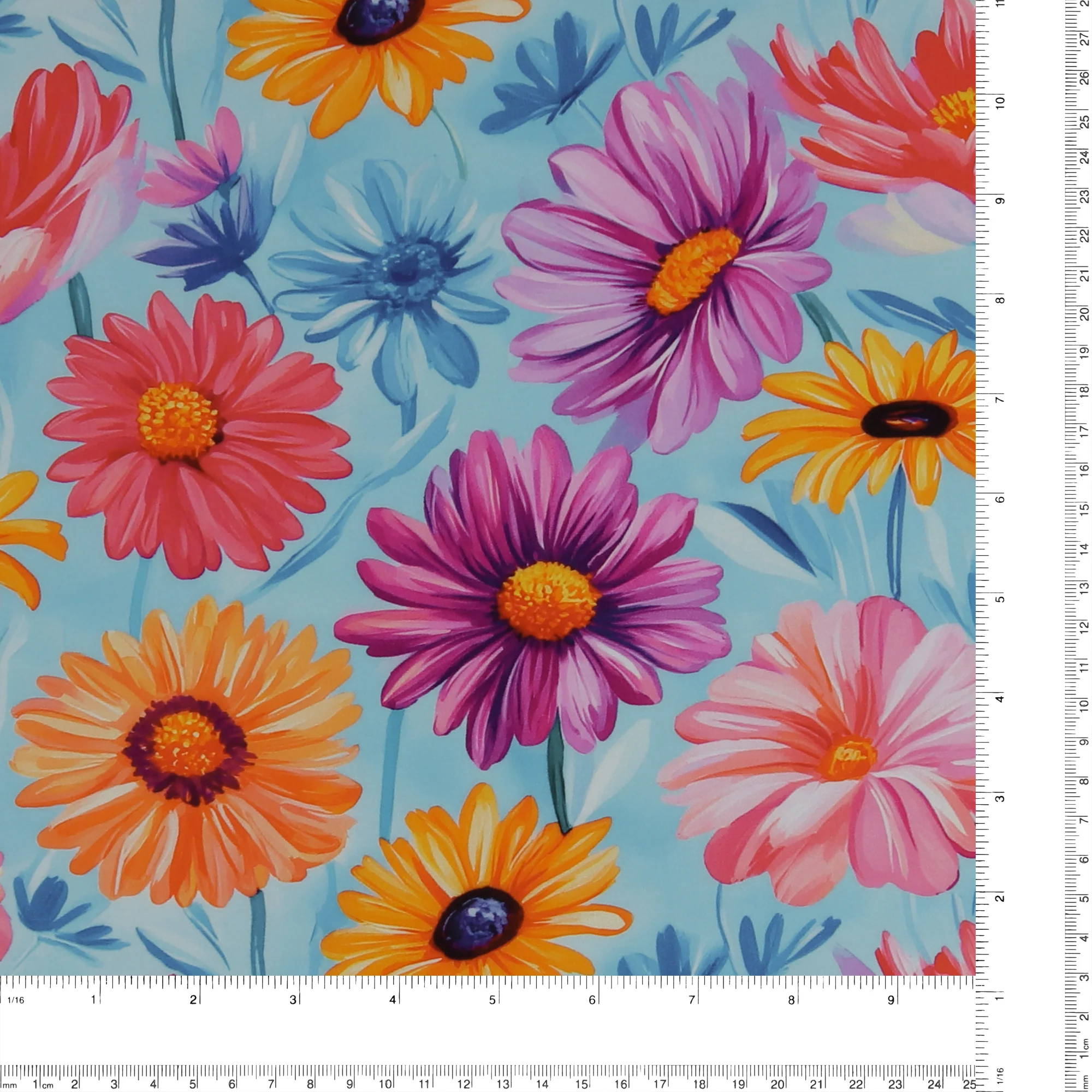 Rayon Poplin Print - MORGAN - 020 - Light Blue - Image 3