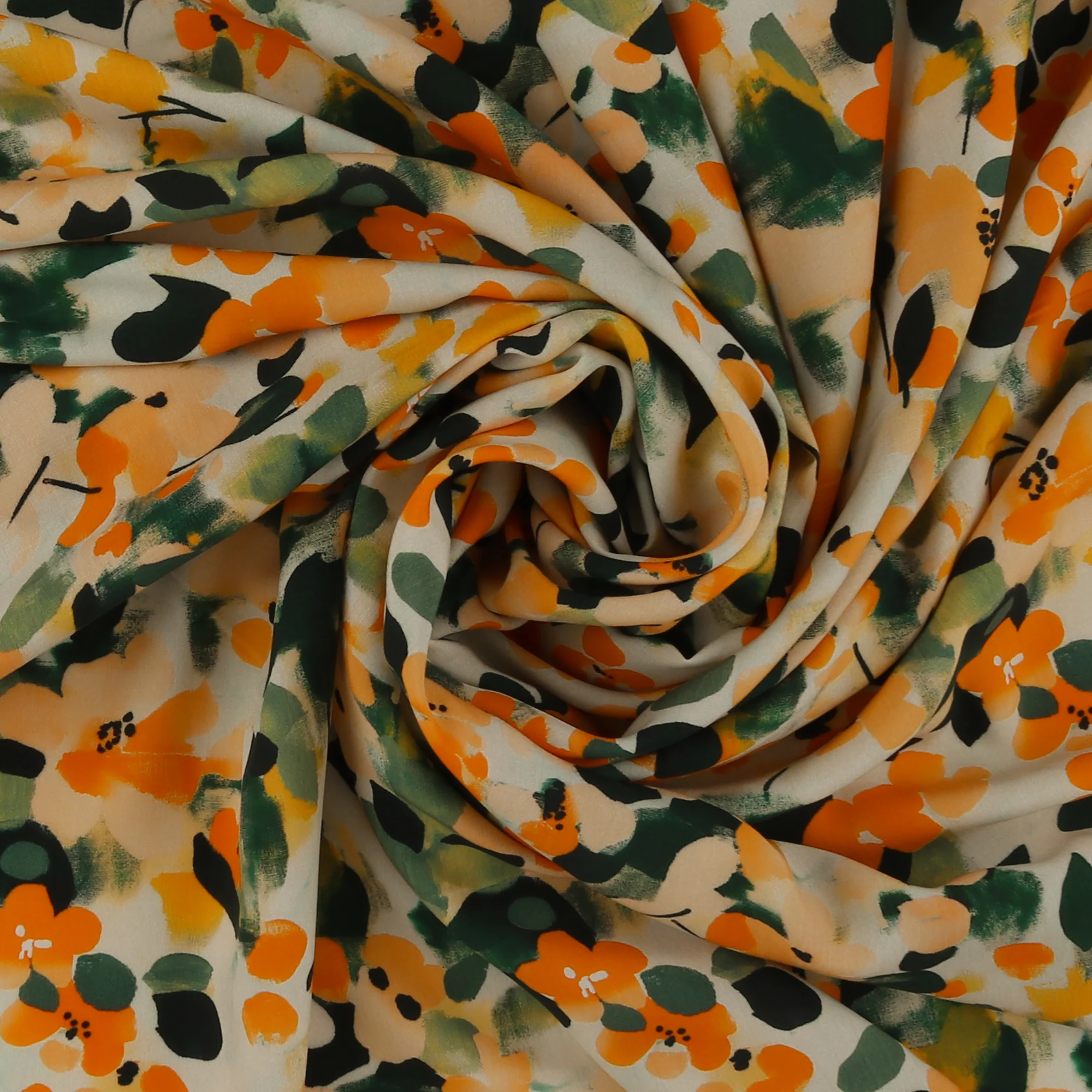 Rayon Poplin Print - MORGAN - 025 - Tangerine - Image 2