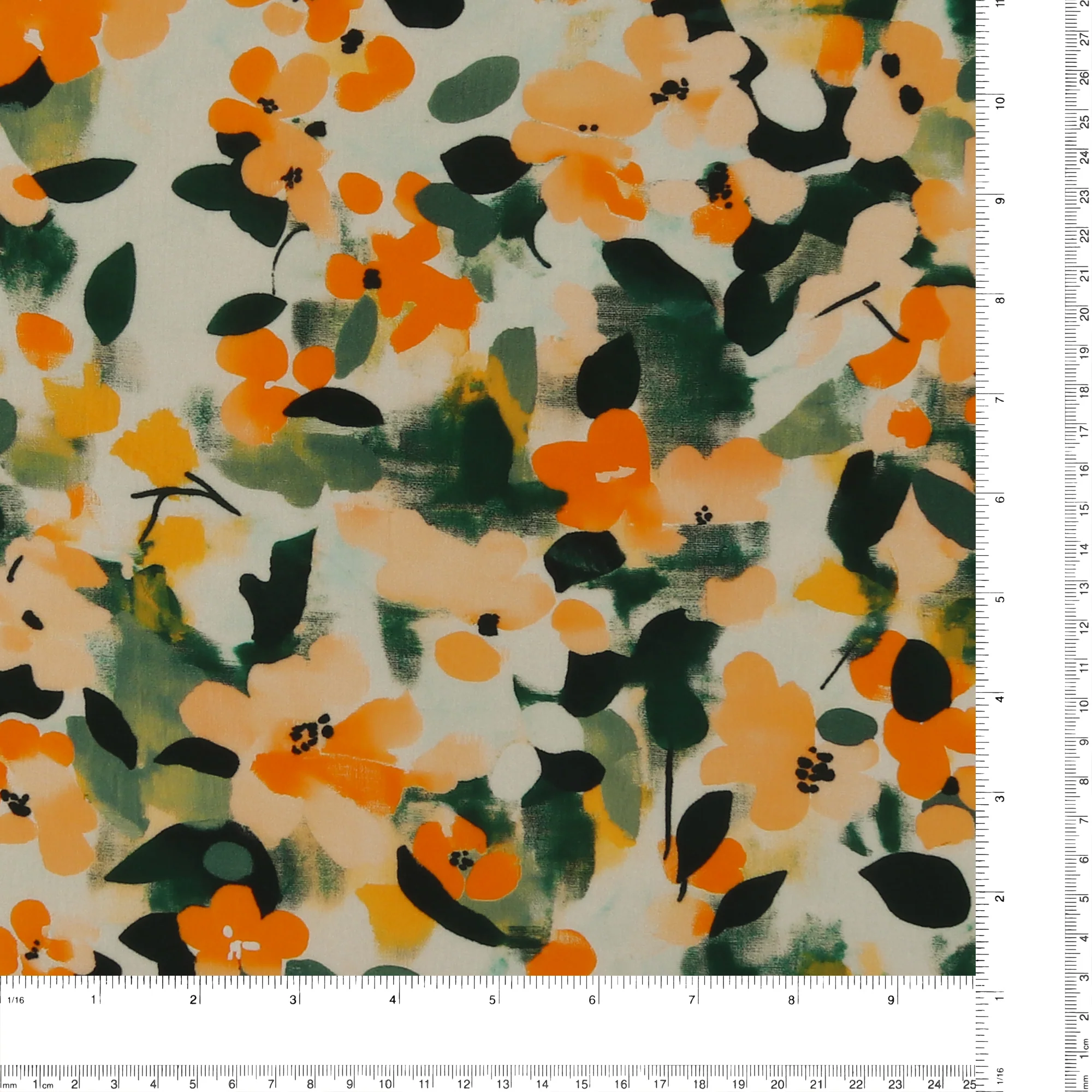 Rayon Poplin Print - MORGAN - 025 - Tangerine - Image 3