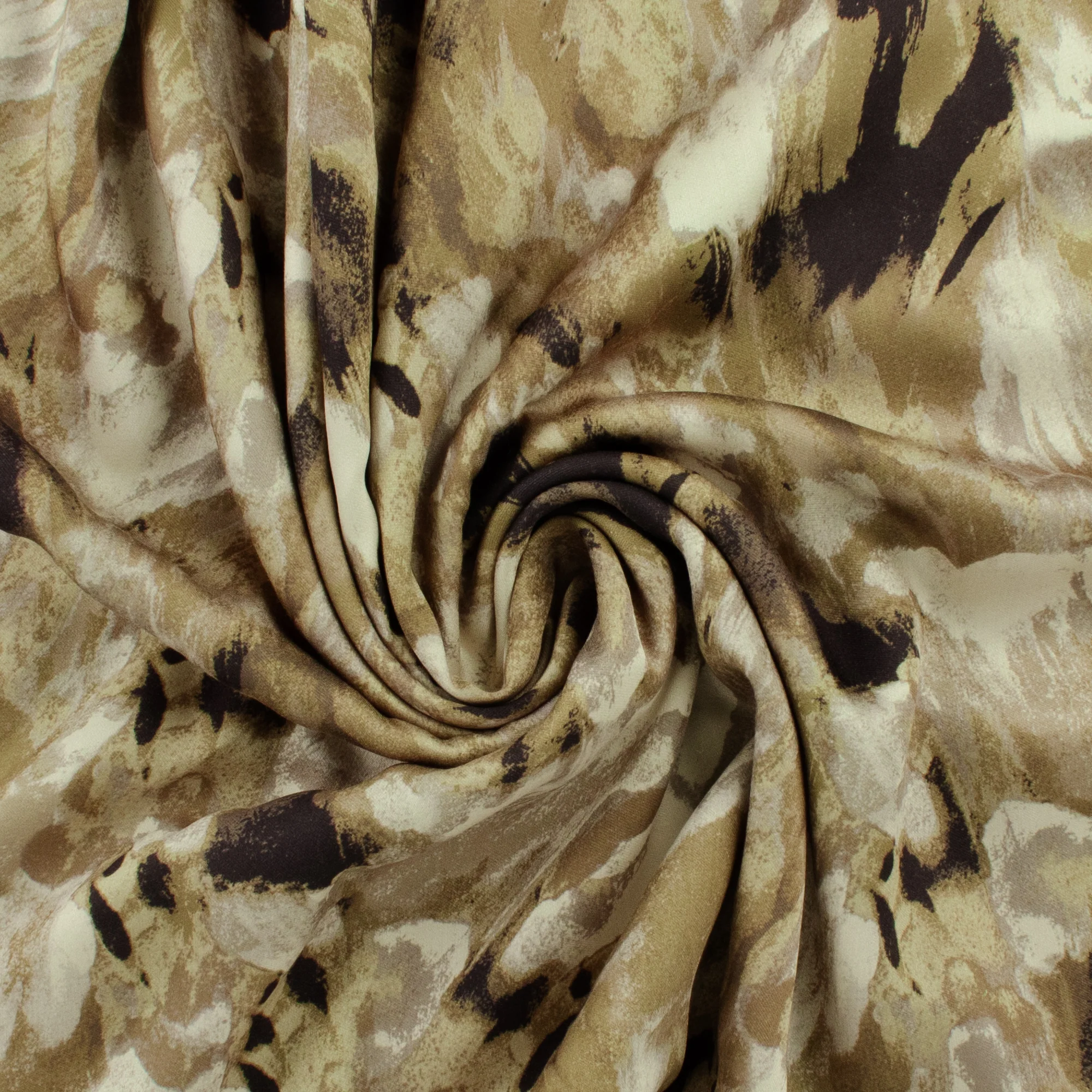 Rayon Satin Print - AROMA - 002 - Taupe - Image 2