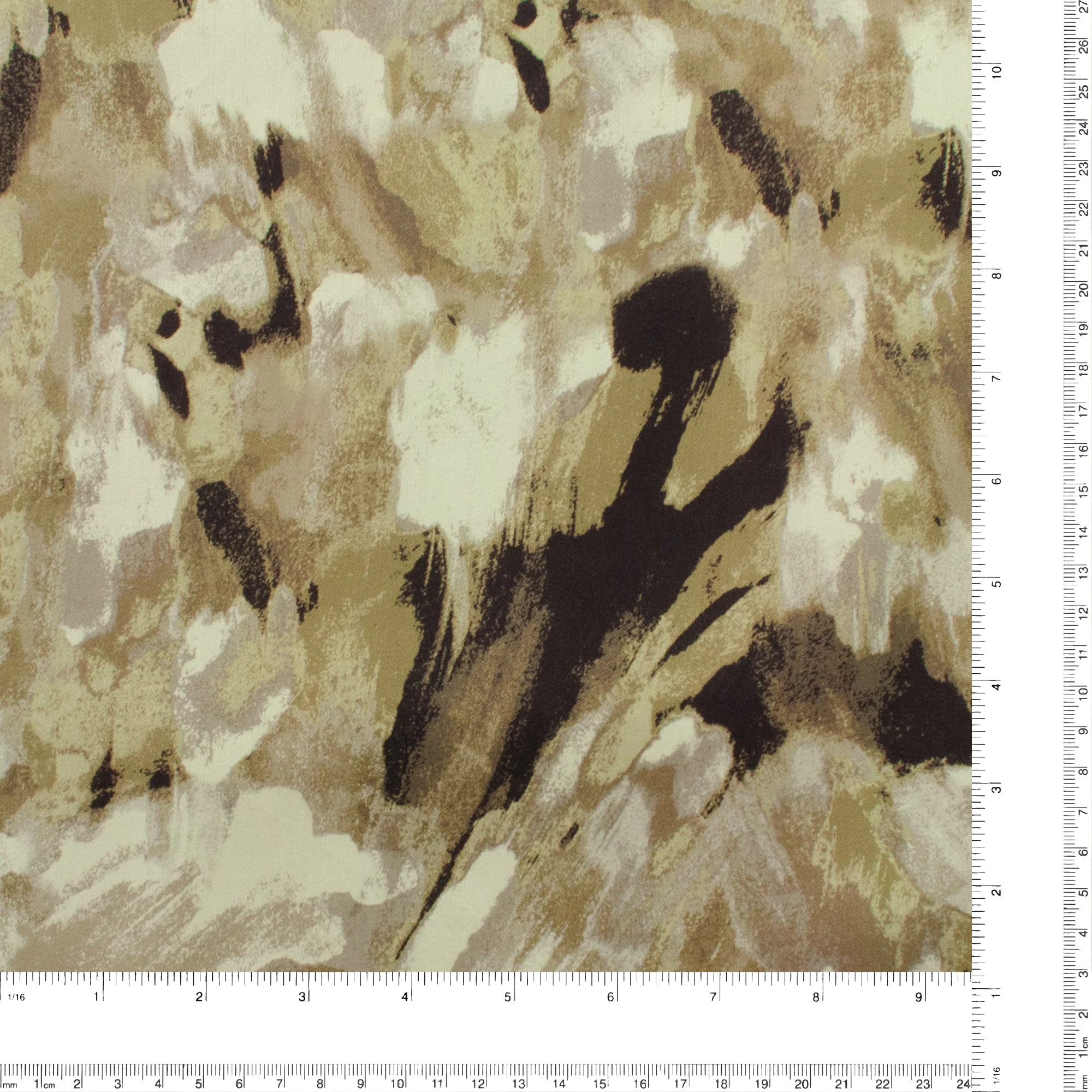Rayon Satin Print - AROMA - 002 - Taupe - Image 3
