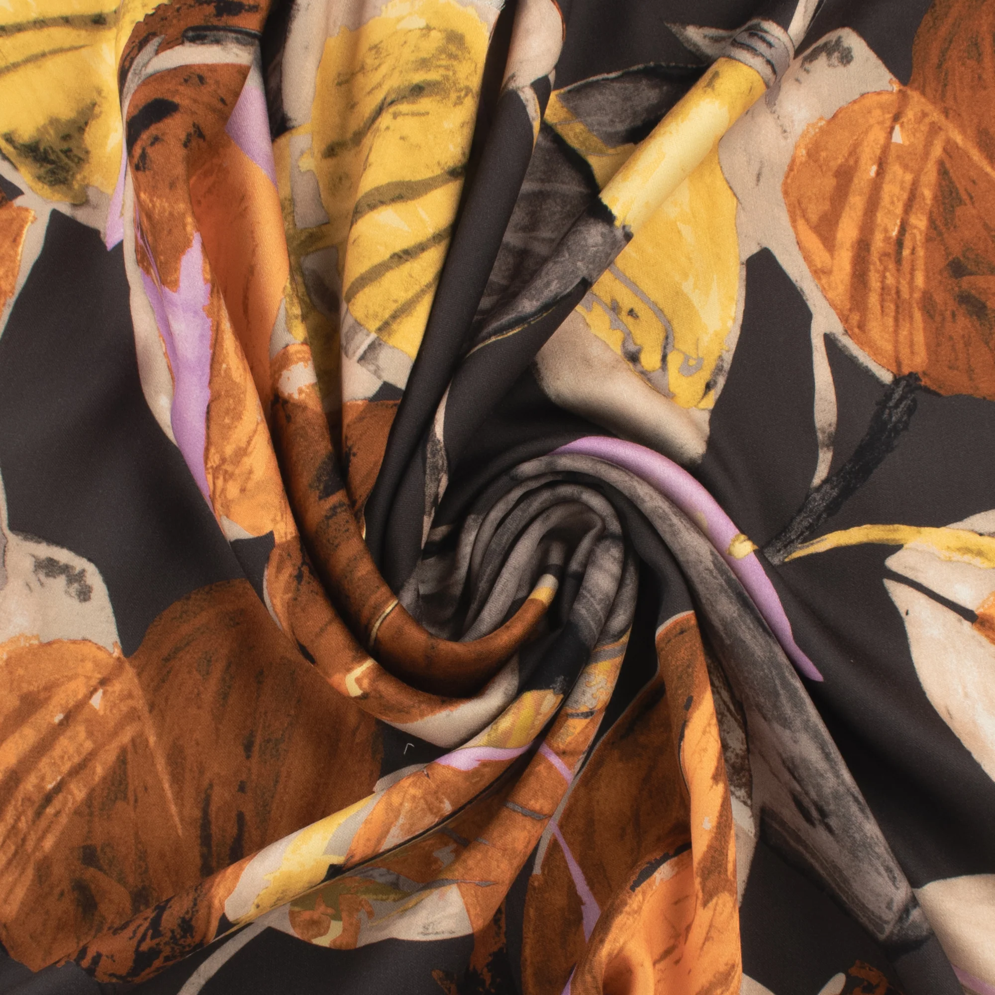 Rayon Satin Print - PANDORA - 004 - Black - Image 2