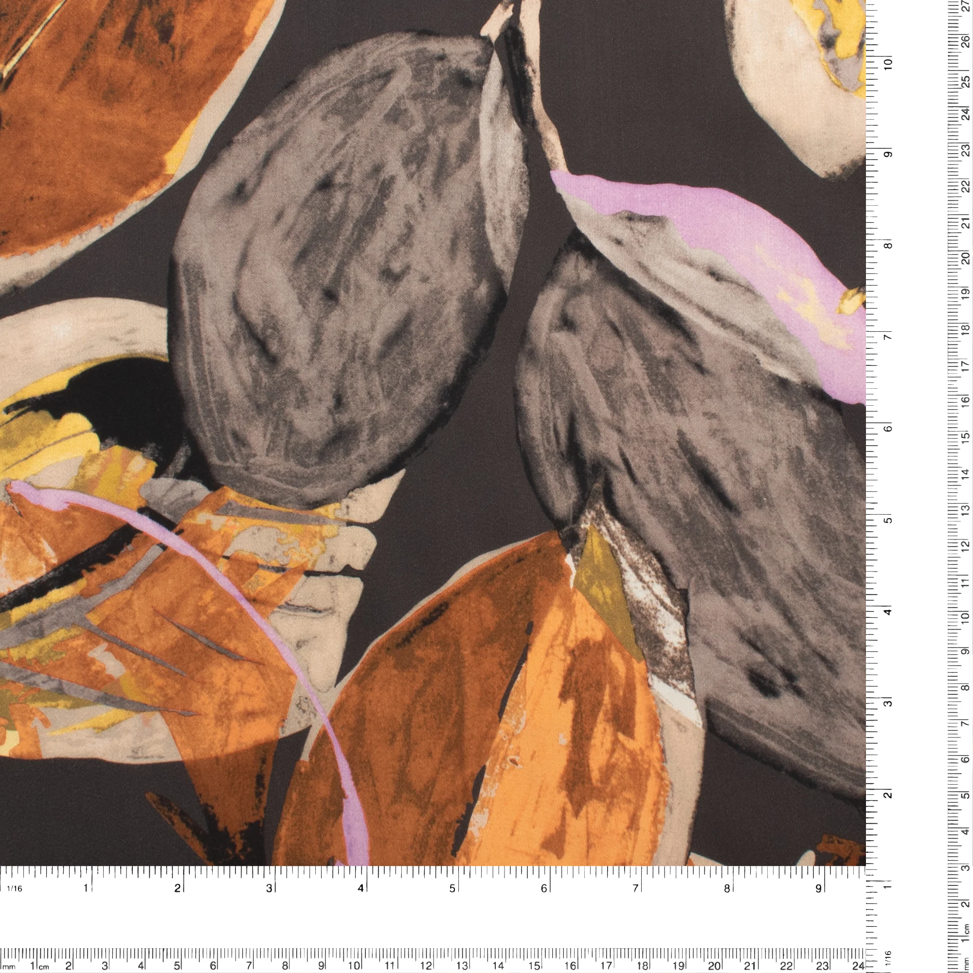 Rayon Satin Print - PANDORA - 004 - Black - Image 3