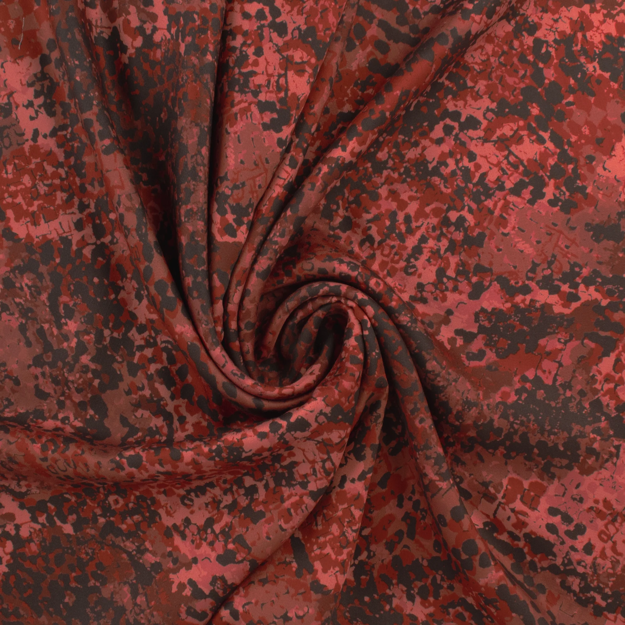 Rayon Satin Print - PANDORA - 005 - Red - Image 2