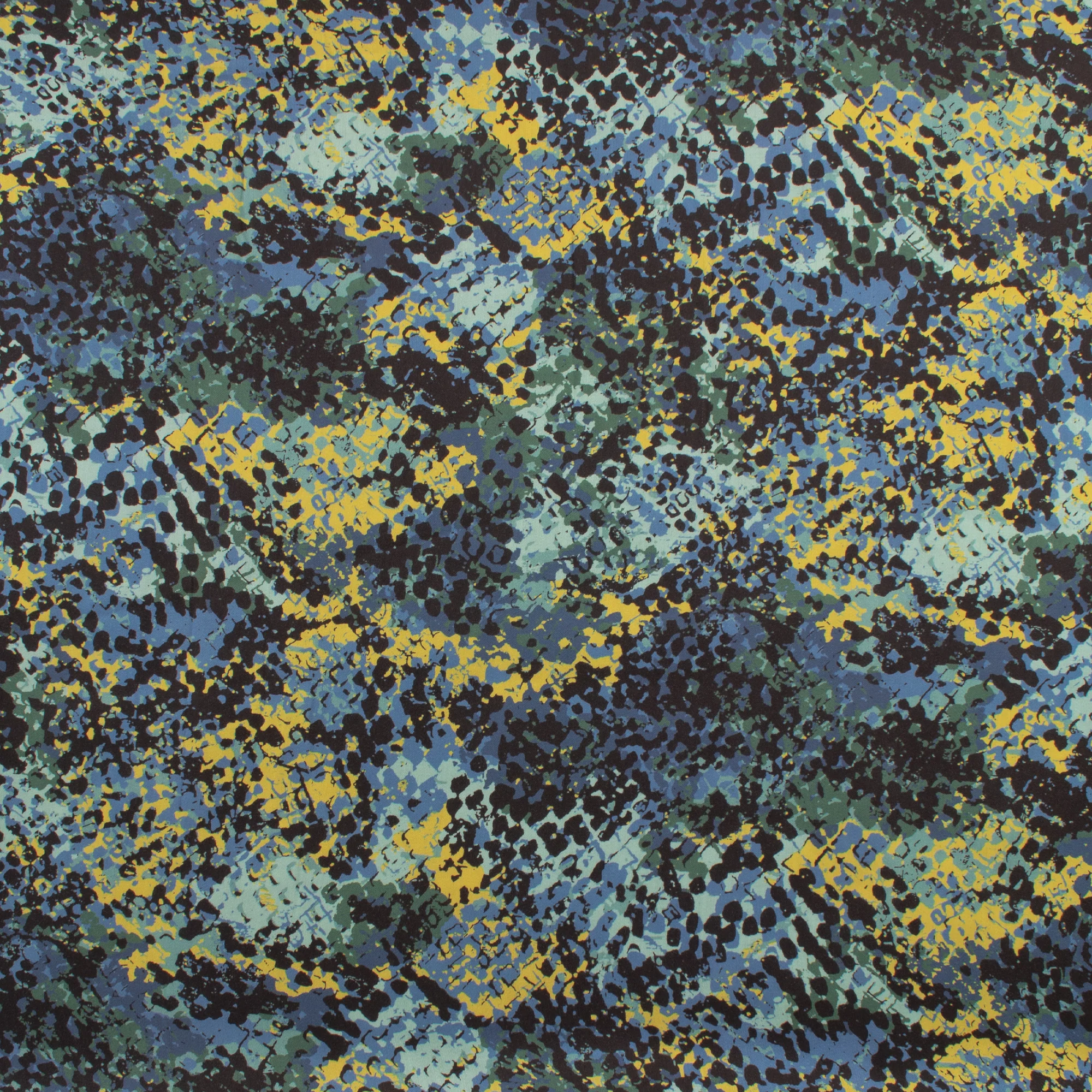 Rayon Satin Print - PANDORA - 006 - Blue