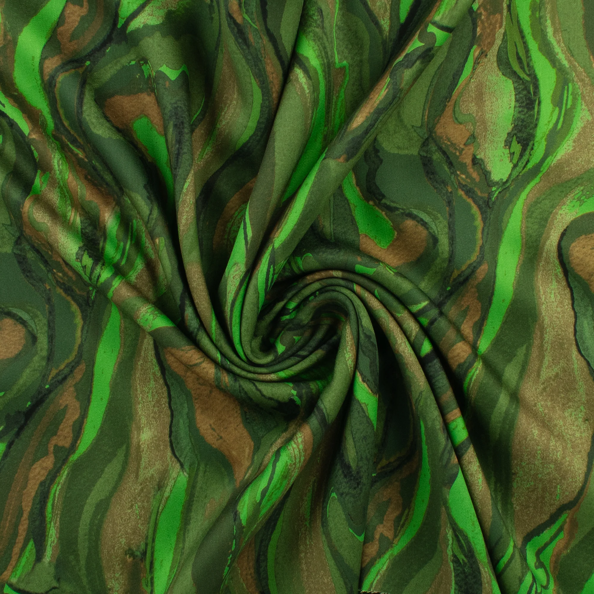 Rayon Satin Print - VERDE - 002 - Green - Image 2