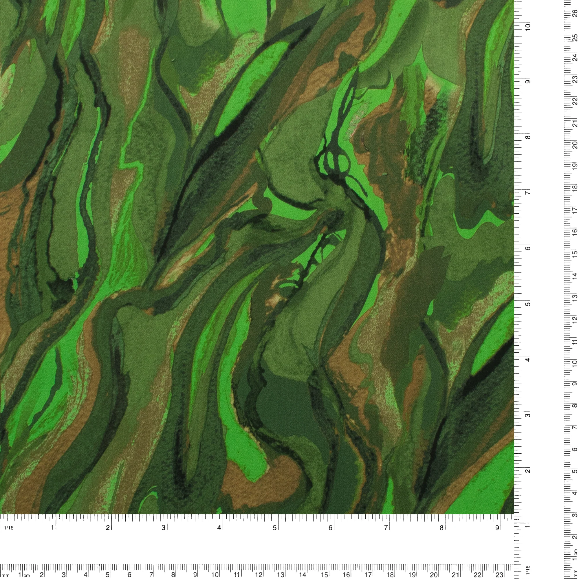 Rayon Satin Print - VERDE - 002 - Green - Image 3