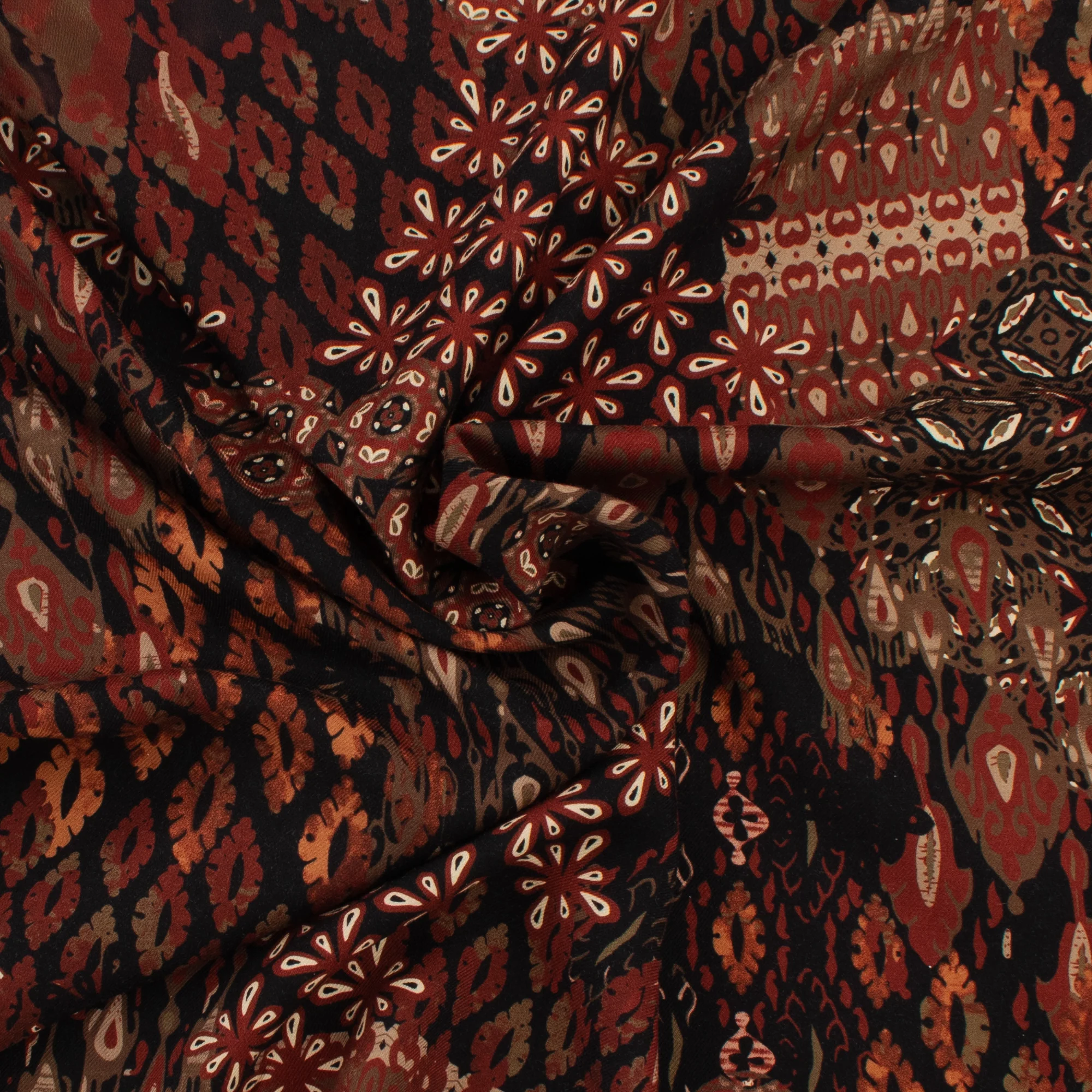Rayon Twill Print - AROMA - 003 - Brown - Image 2