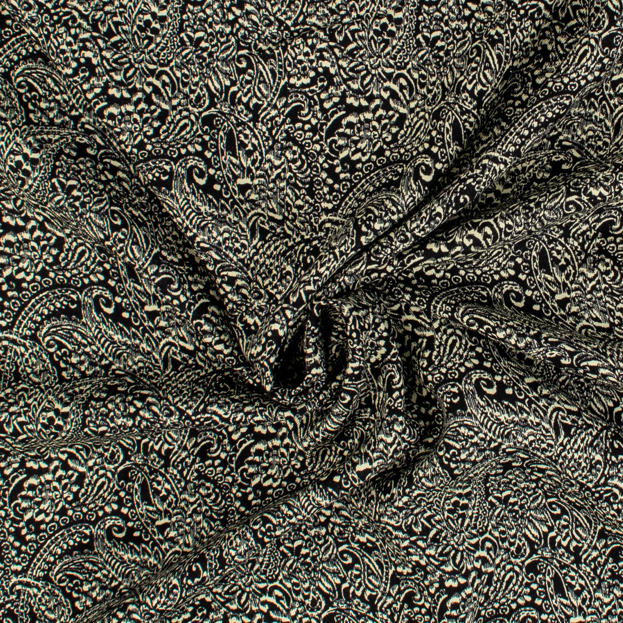 Rayon Twill Print - MANCHESTER - 004 - Black - Image 2