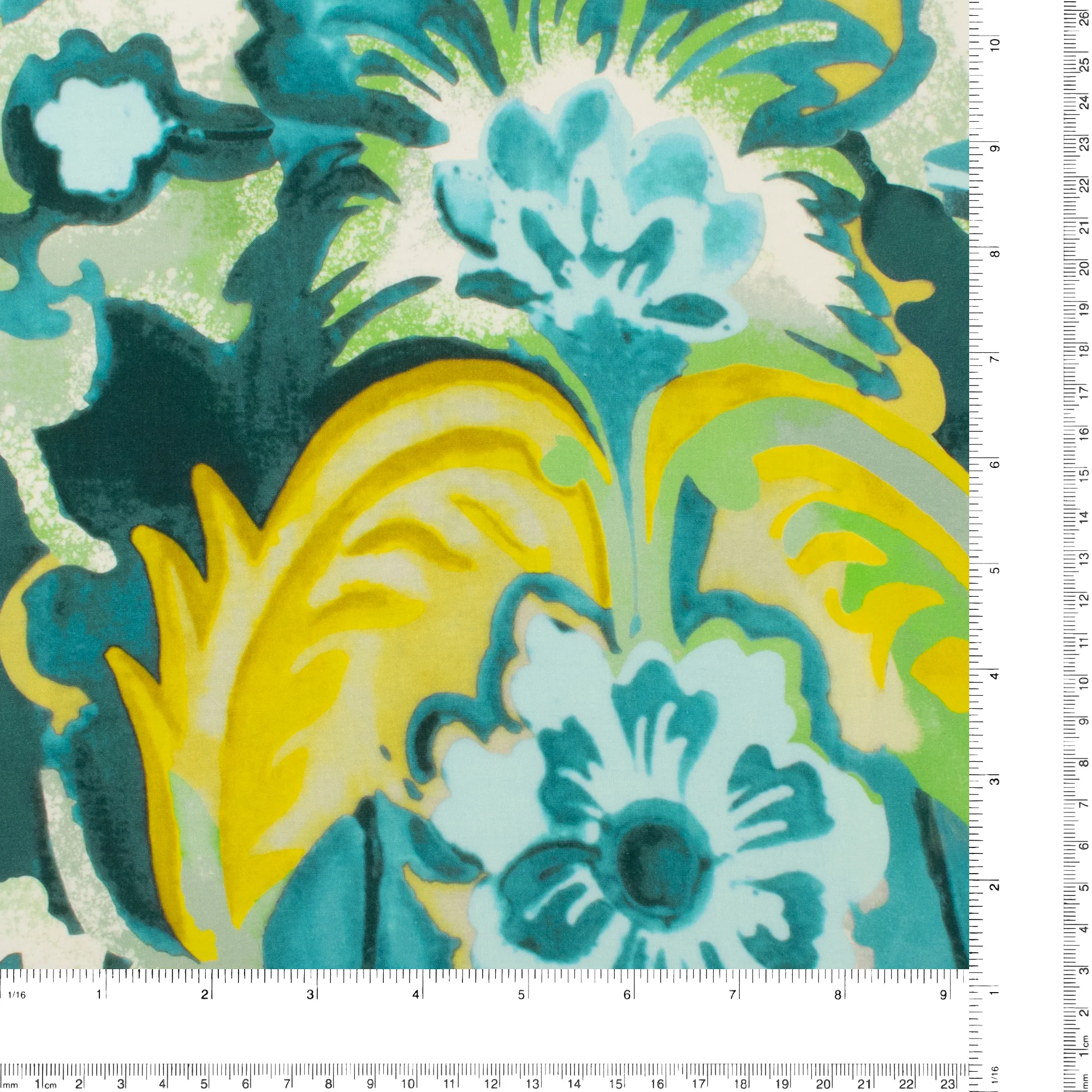 Rayon Voile Print - MARLOWE - 003 - Teal - Image 3