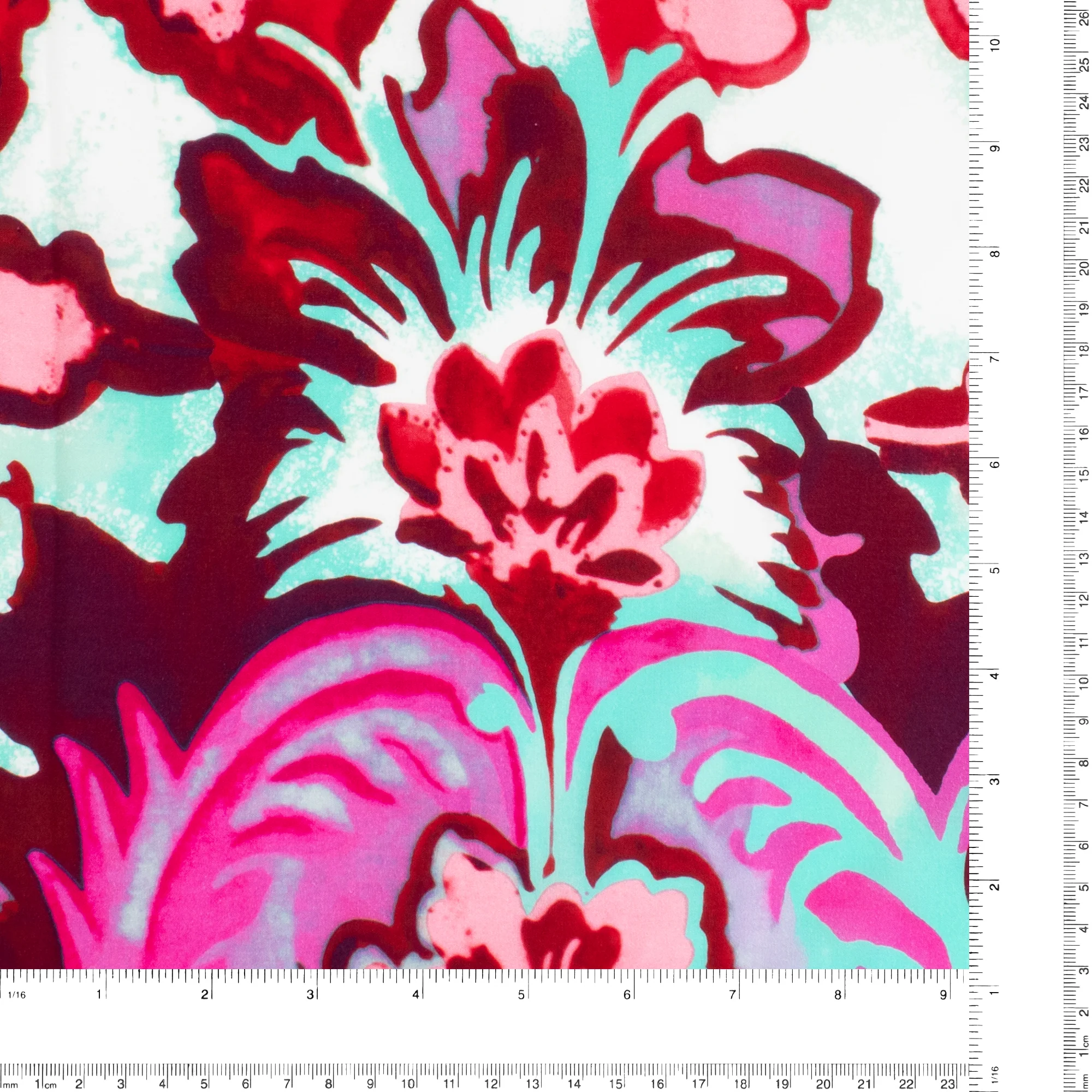 Rayon Voile Print - MARLOWE - 004 - Aqua - Image 3