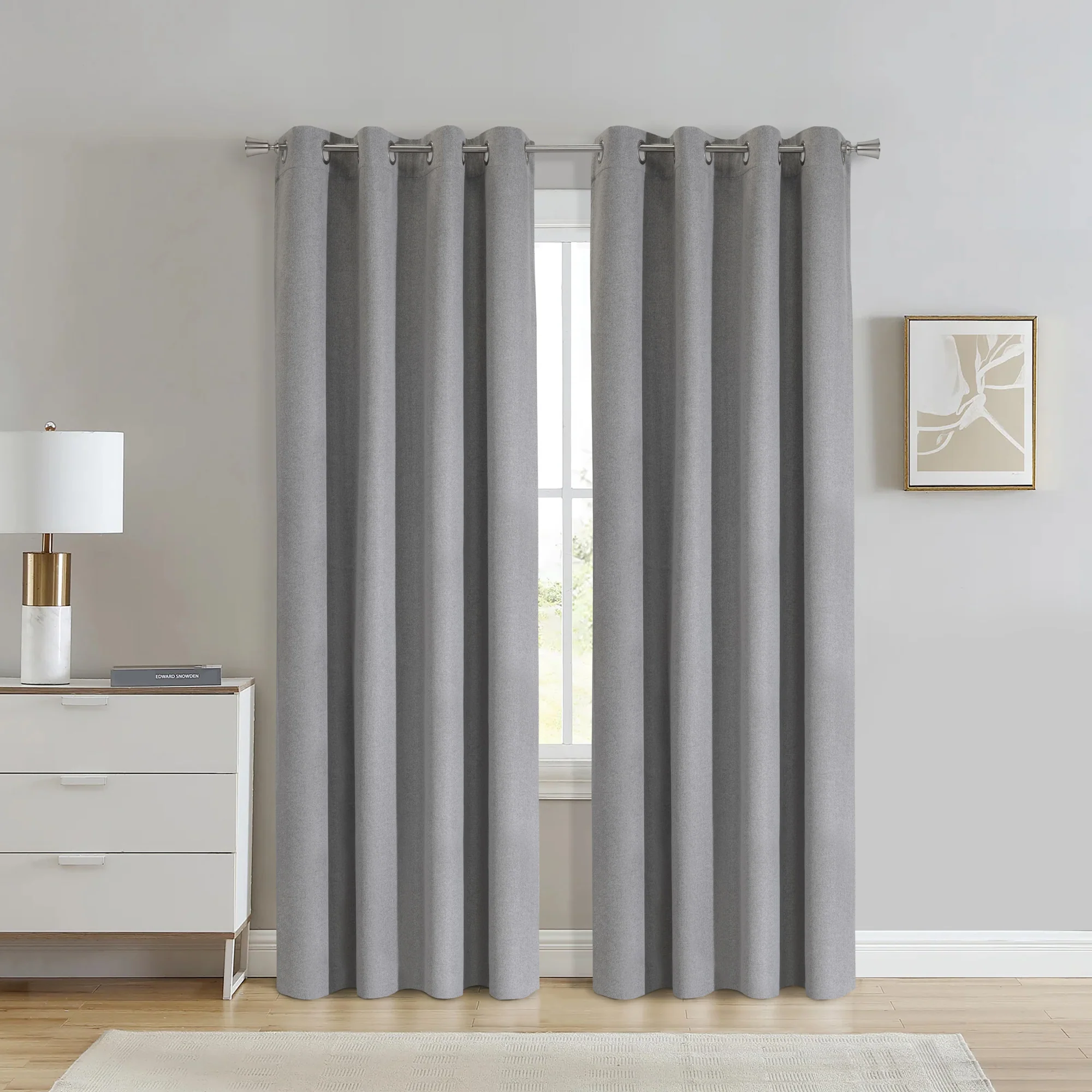 Reversible Blackout Grommet curtain panel - Thermal Plus - Vice Versa - Grey